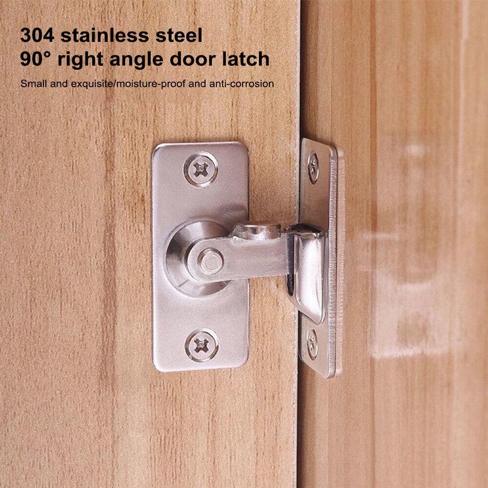 90 Degree Sliding Door Lock Hasp - Stainless Steel Corner Latch - Black-2PCS 4