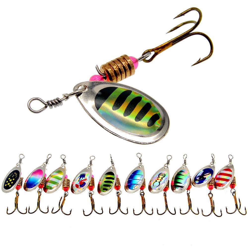 10/16PCS Fishing Lure Spinners Baits Spoon Set with Tackle Bag Trout Bass Tackle - A(16PCS) 4