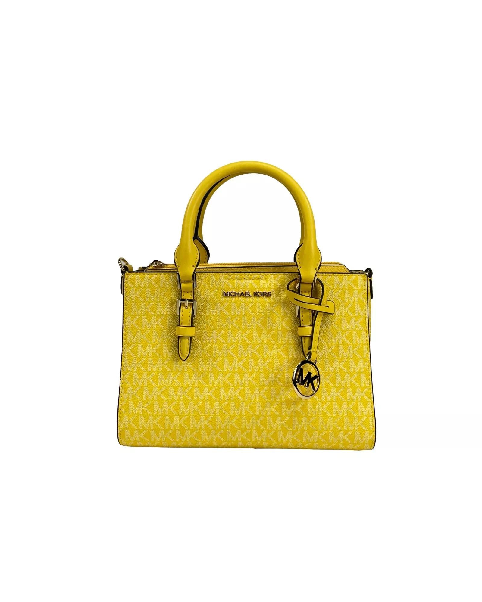 Michael Kors Women's Charlotte 3 in 1 Satchel Bag Crossbody Golden Yellow - One Size