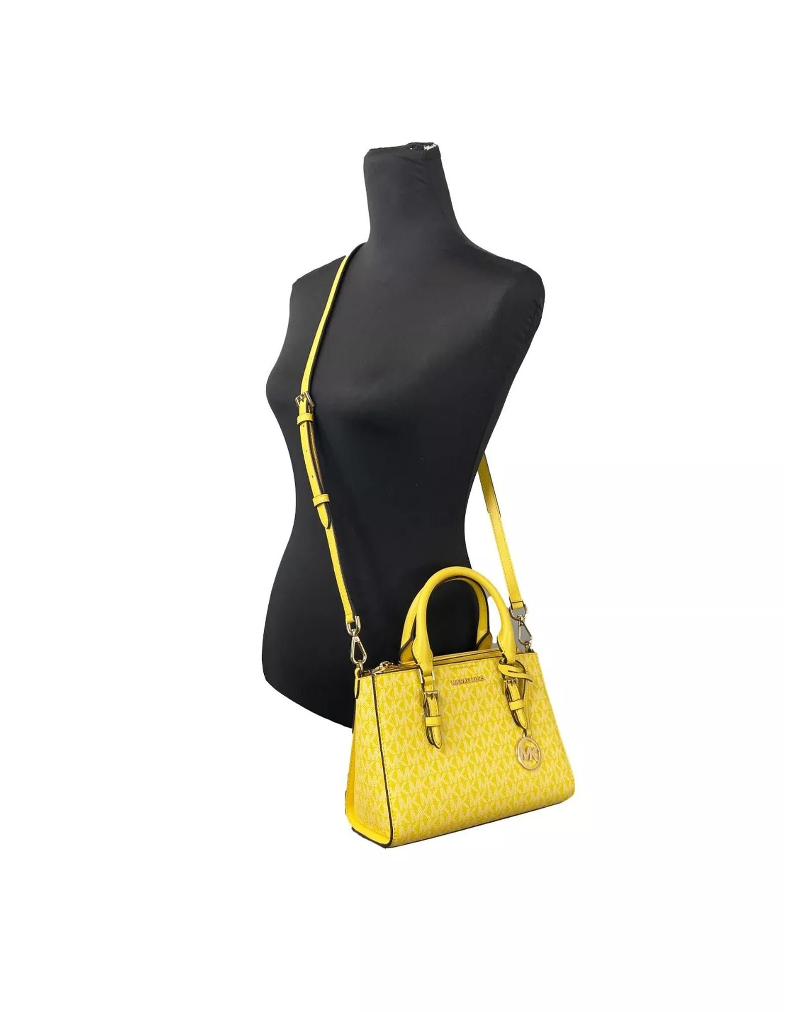 Michael Kors Women's Charlotte 3 in 1 Satchel Bag Crossbody Golden Yellow - One Size