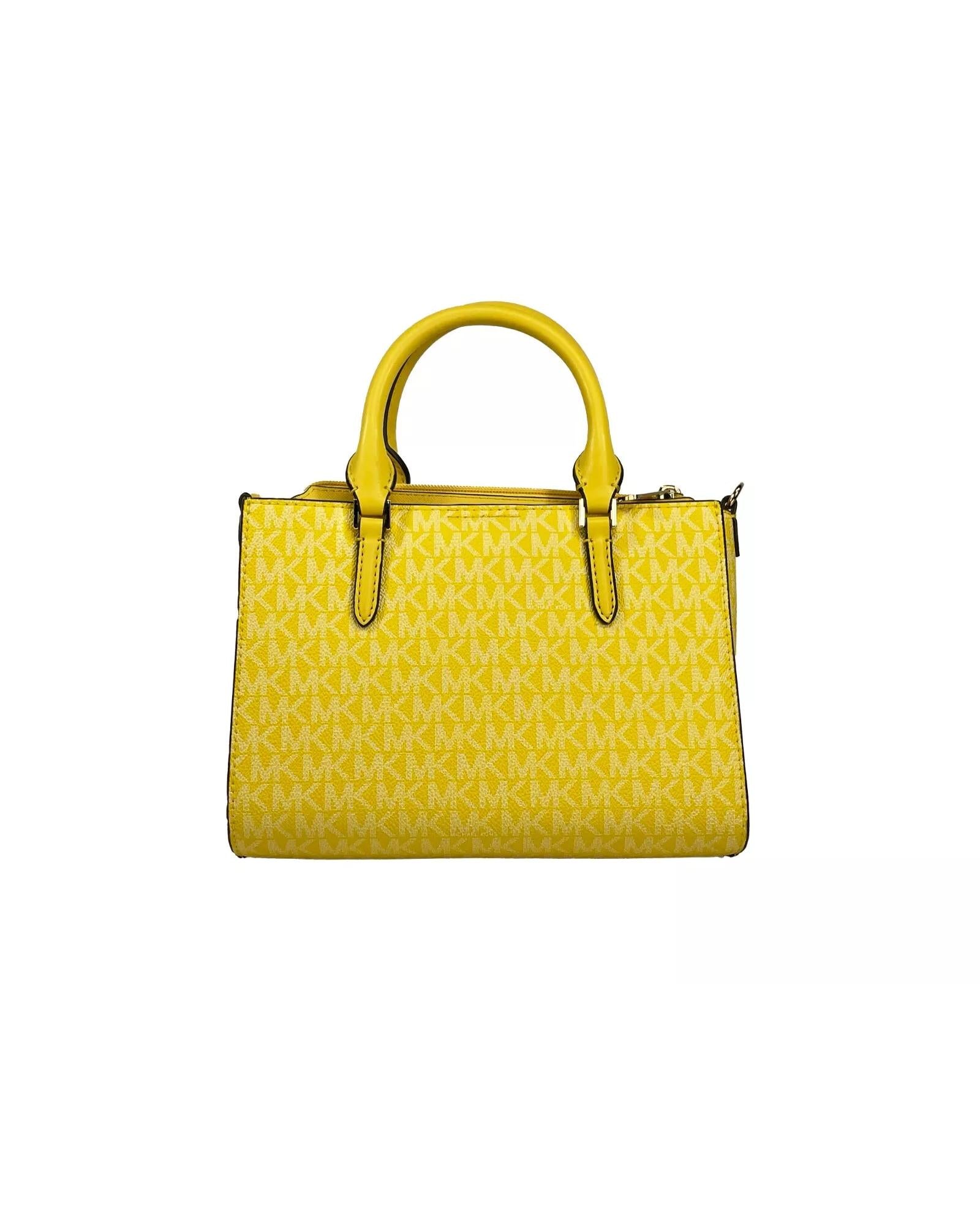 Michael Kors Women's Charlotte 3 in 1 Satchel Bag Crossbody Golden Yellow - One Size 3
