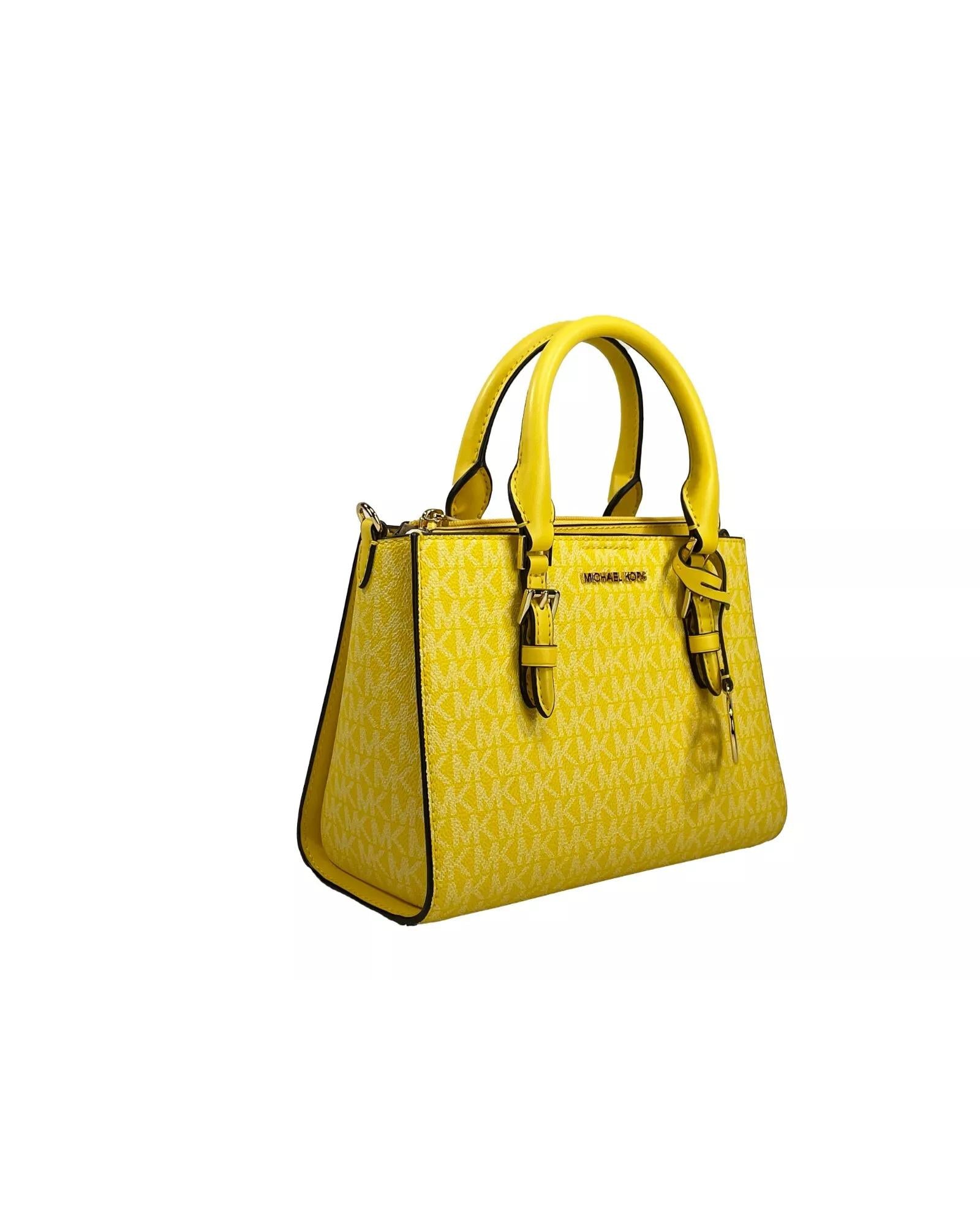 Michael Kors Women's Charlotte 3 in 1 Satchel Bag Crossbody Golden Yellow - One Size 4