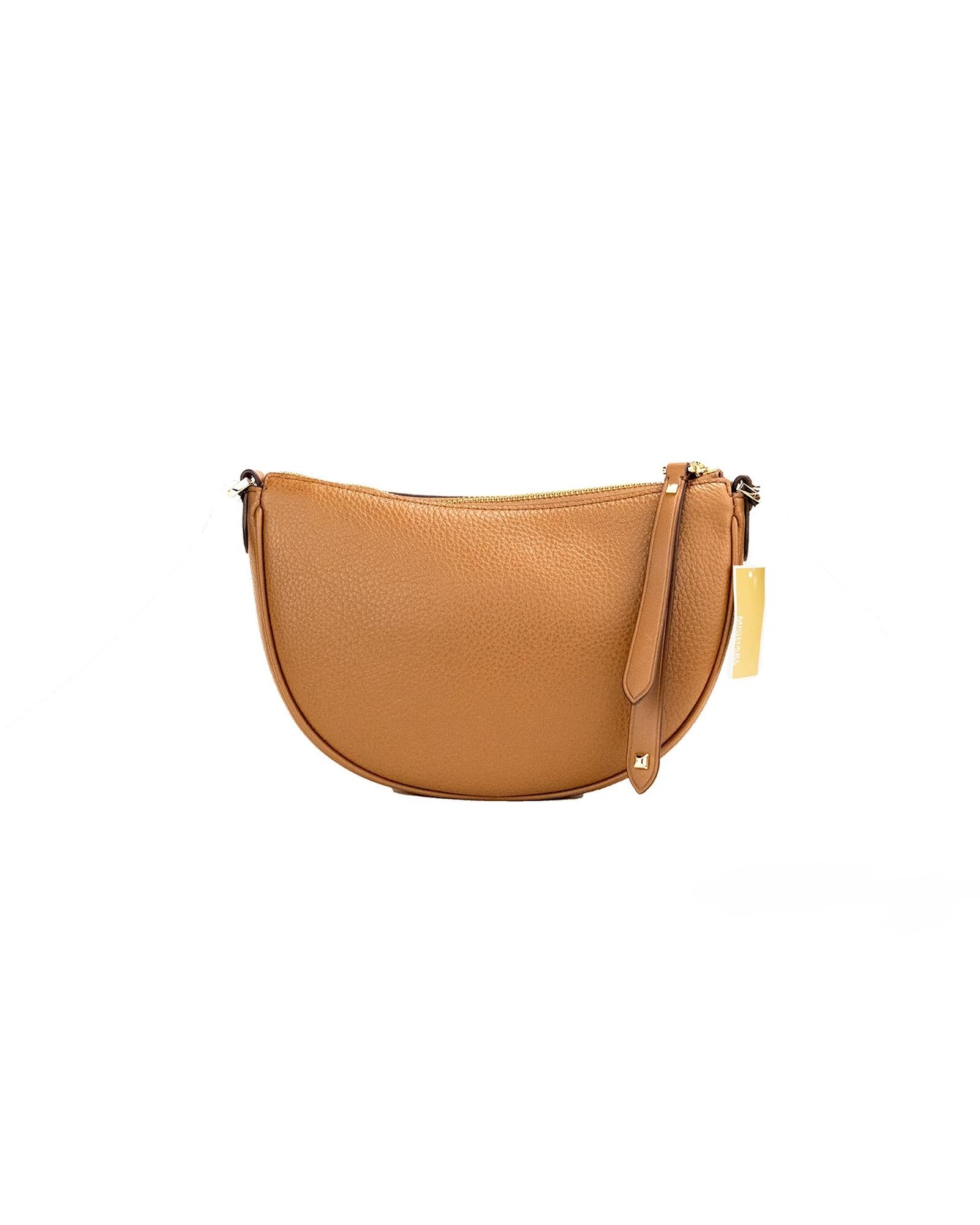 Michael Kors Dover Small Half Moon Crossbody Bag in Pebbled Leather One Size Women 3
