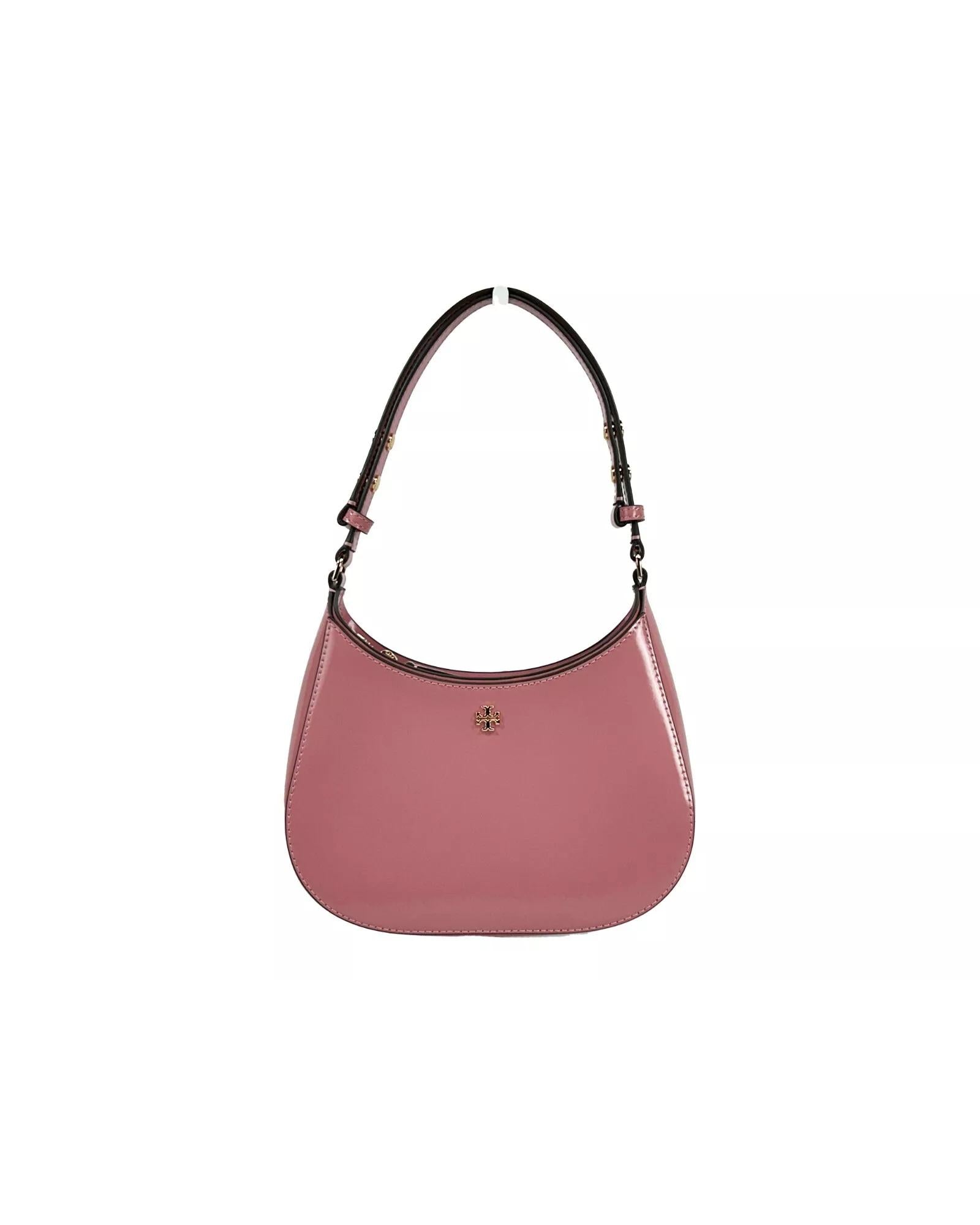 Tory Burch Women's Patent Emerson Small Shoulder Bag Purse Pink - One Size