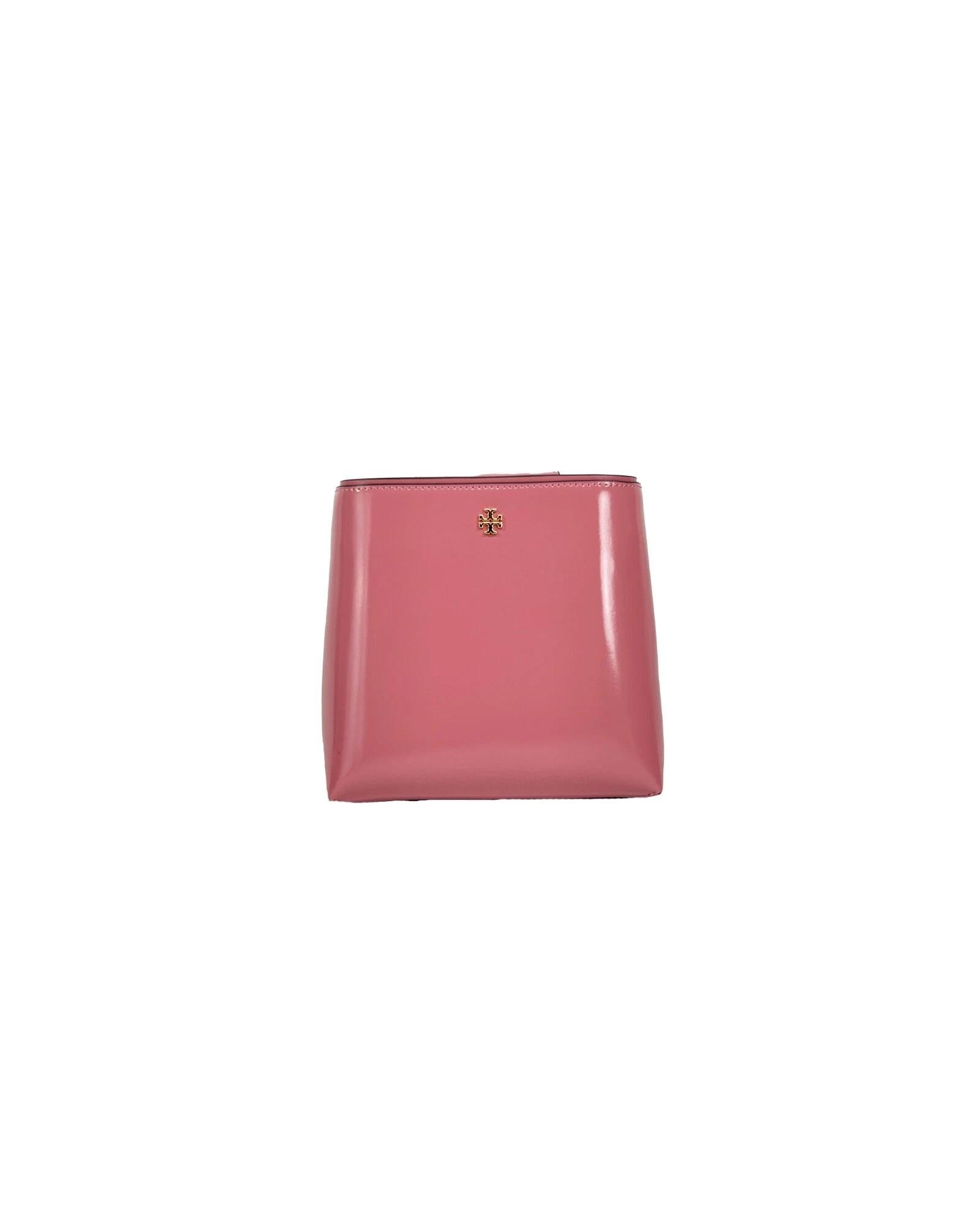 Tory Burch Women's Patent Emerson Small Bucket Bag Purse Pink - One Size 4