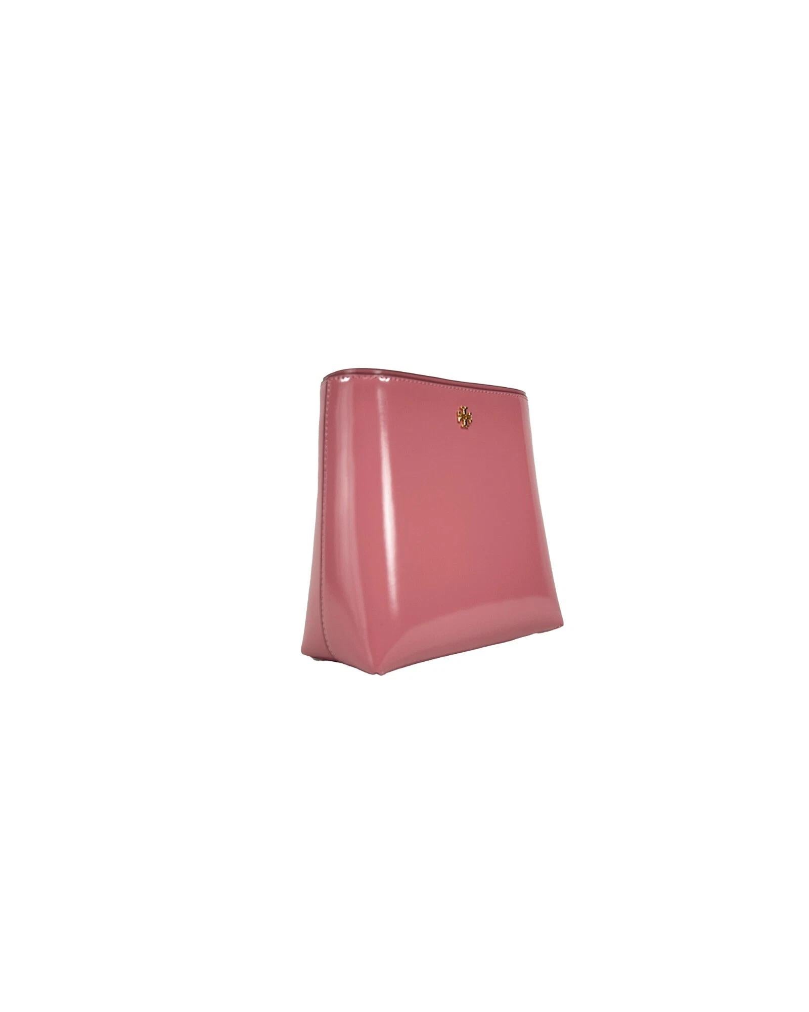 Tory Burch Women's Patent Emerson Small Bucket Bag Purse Pink - One Size 5