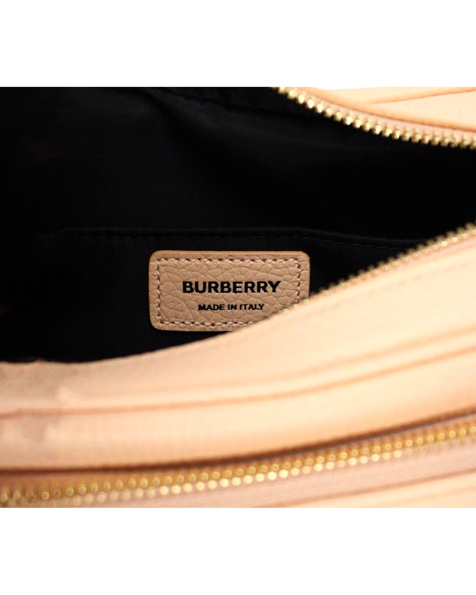 Burberry Women's Small Branded Peach Pink Grainy Leather Camera Crossbody Bag - One Size 3