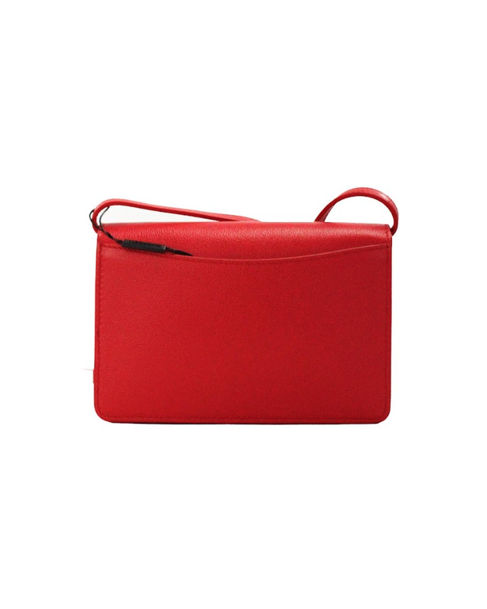 Burberry Women's Hampshire Small Red Embossed Logo Smooth Leather Crossbody Bag - One Size 5