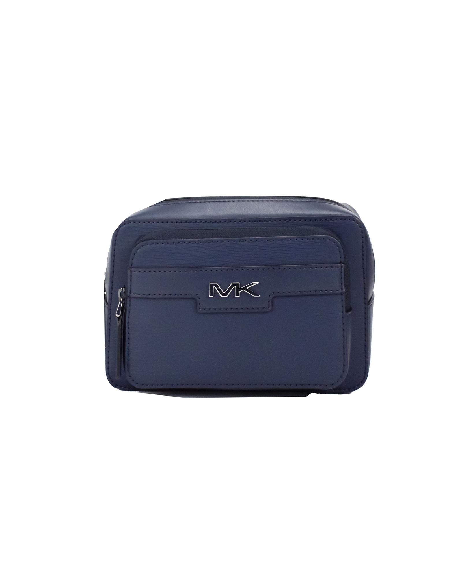 Michael Kors Women's Cooper Small Navy Blue Smooth Leather Double Zip Belt Bag - One Size