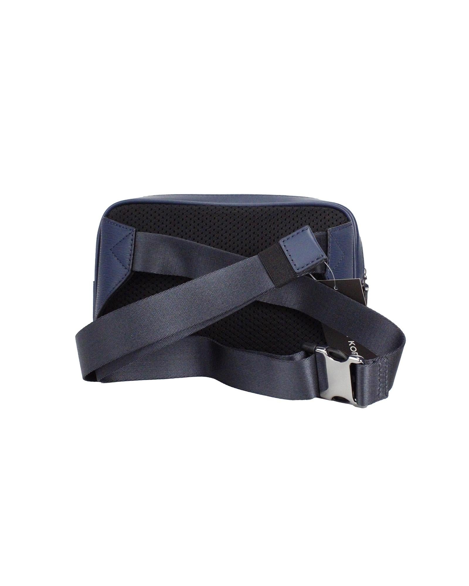 Michael Kors Women's Cooper Small Navy Blue Smooth Leather Double Zip Belt Bag - One Size 3
