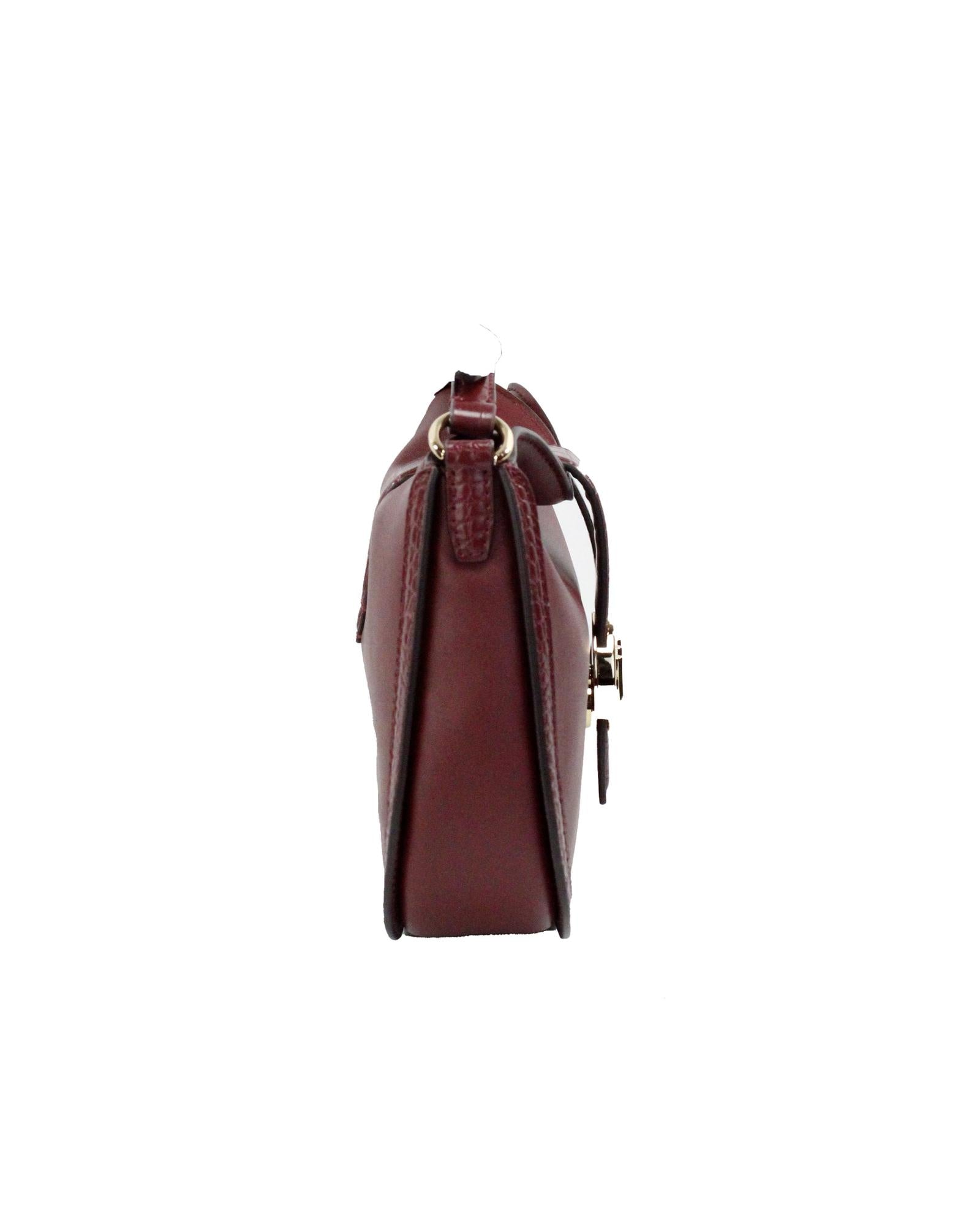 Michael Kors Women's Gabby Small Dark Cherry Leather Foldover Hobo Crossbody Bag - One Size