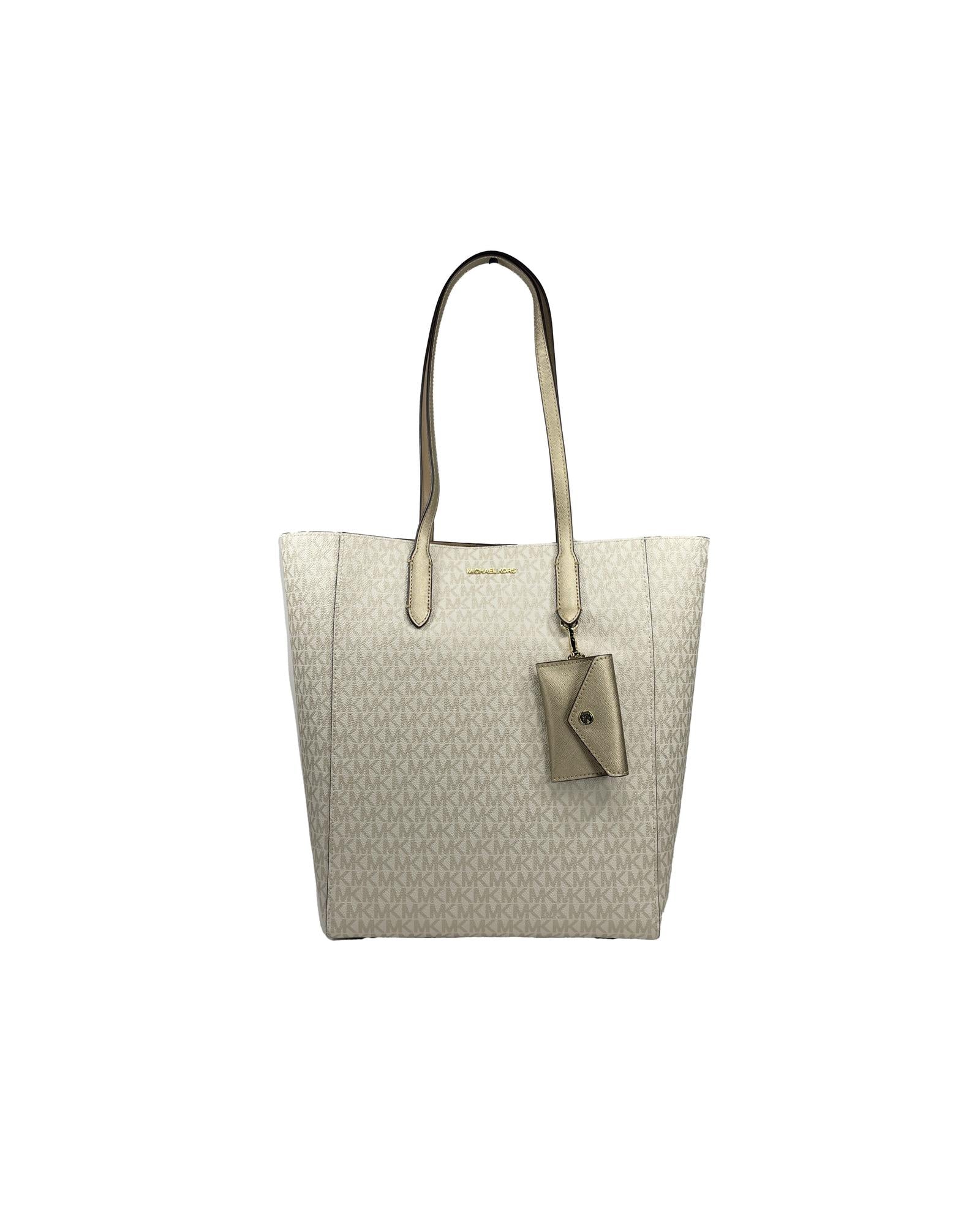 Michael Kors Women's Vincent With Card Case Large Tote Purse Bag Gold - One Size