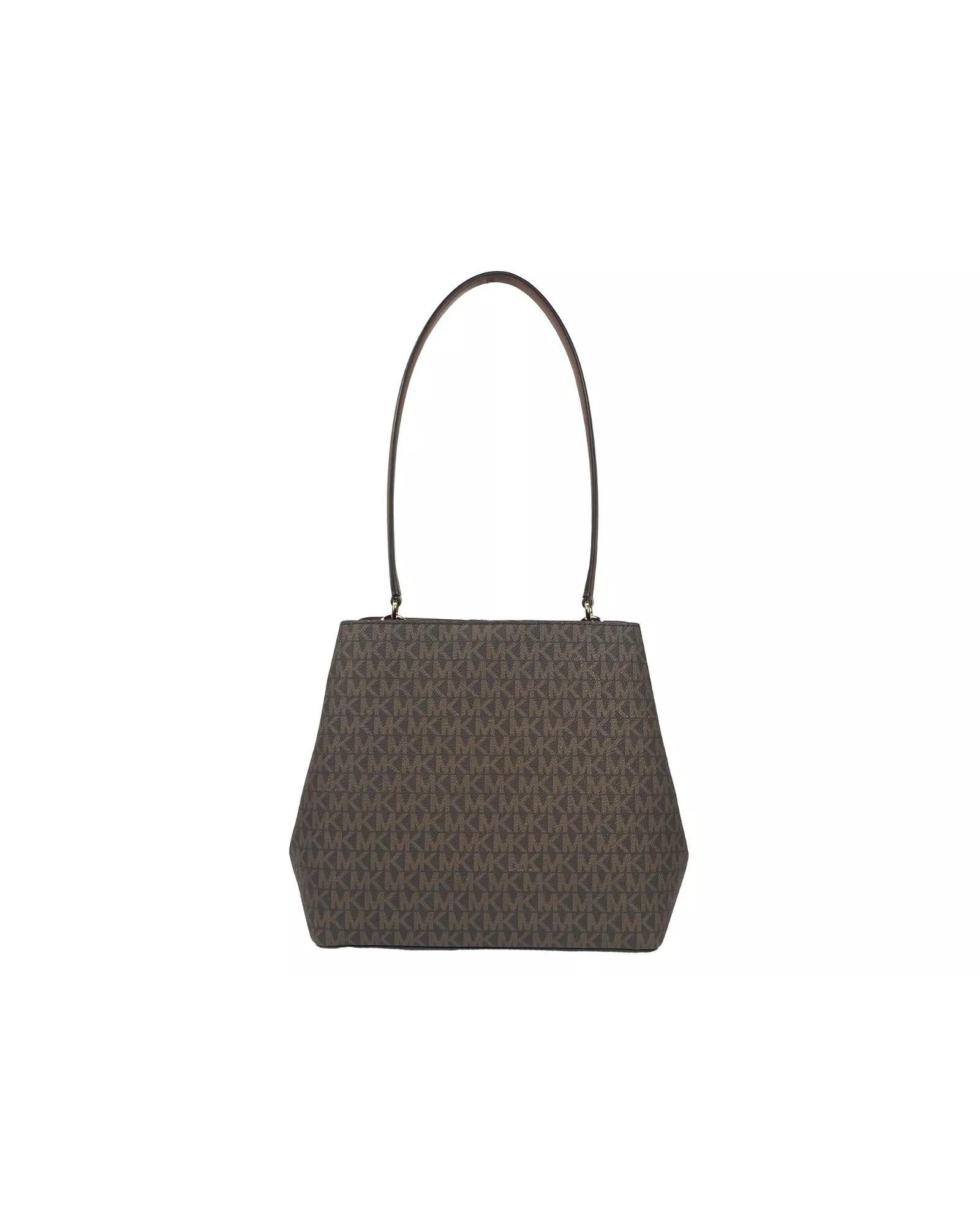 Michael Kors Women's Medium Pratt Bucket Shoulder Bag Purse Brown - One Size