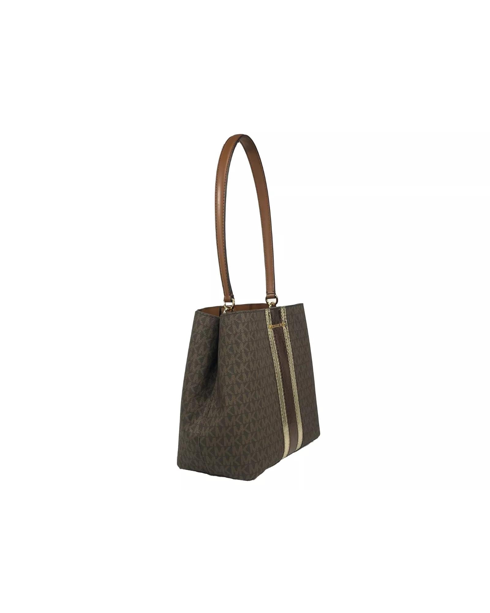 Michael Kors Women's Medium Pratt Bucket Shoulder Bag Purse Brown - One Size 3