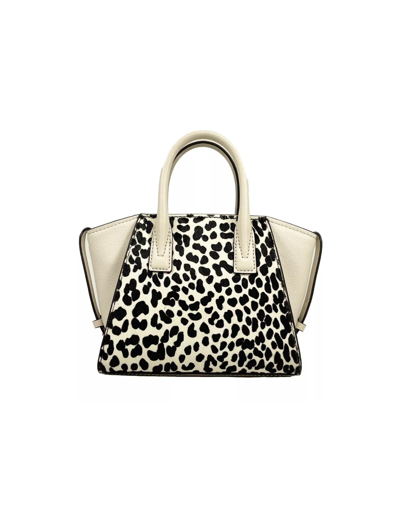 Michael Kors Women's Avril XS Cream Cheetah Satchel Crossbody Bag Purse - One Size 4