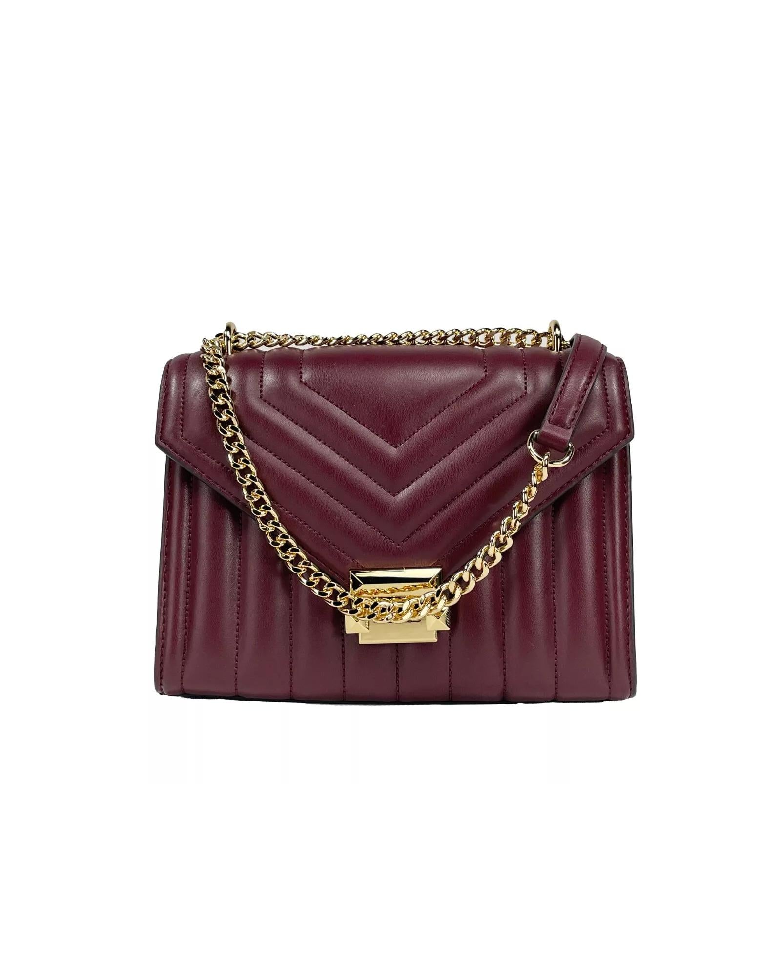 Michael Kors Women's Whitney Medium Chain Shoulder Flap Crossbody Oxblood - One Size 3