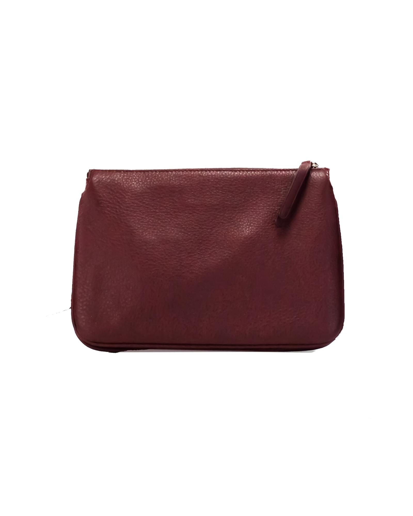 Kate Spade Women's Jackson Cherrywood Leather Triple Gusset Crossbody Handbag Purse - One Size