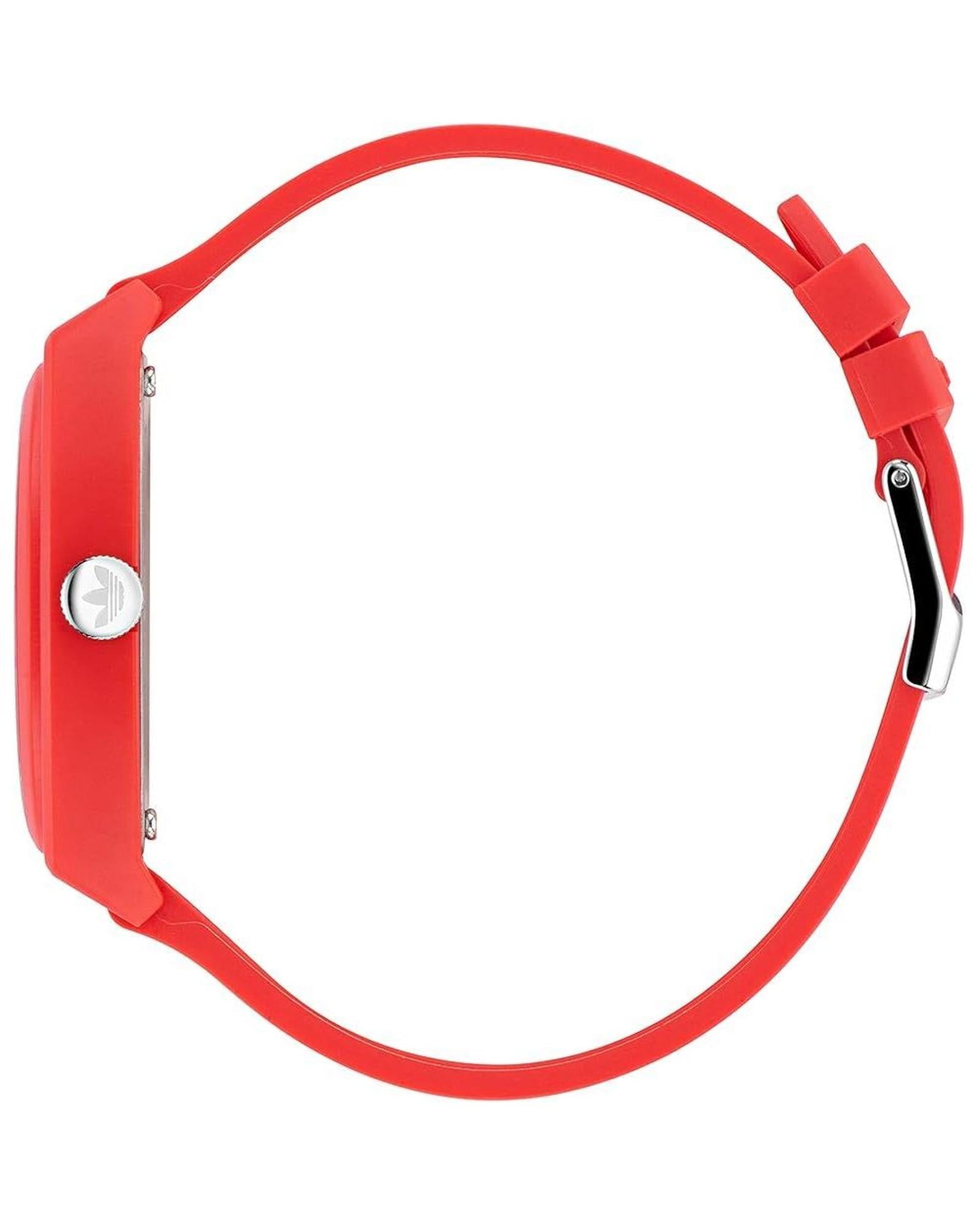 Adidas Unisex's Red Silicone Watch - One Size 3