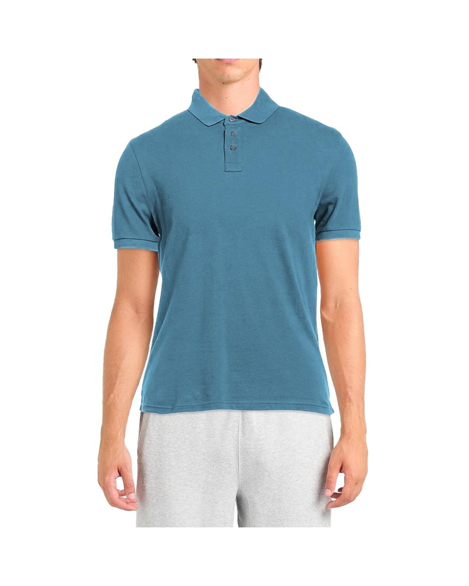 Alpha Studio Men's Light Blue Cotton Polo Shirt - 52 IT 3