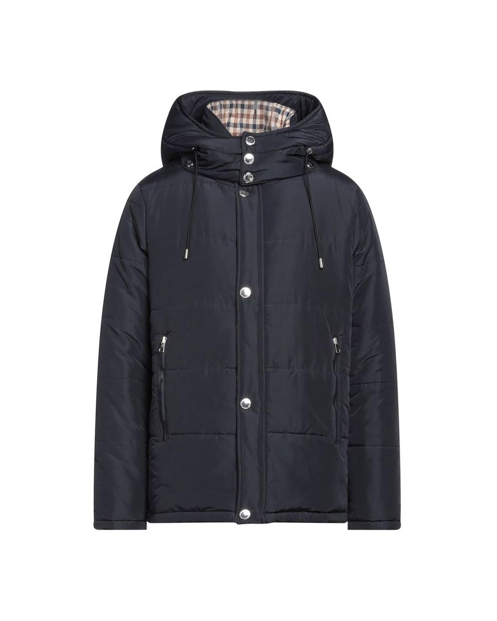 Blue Aquascutum Jacket with Removable Hood and Tartan Pattern Inside 48 IT Men