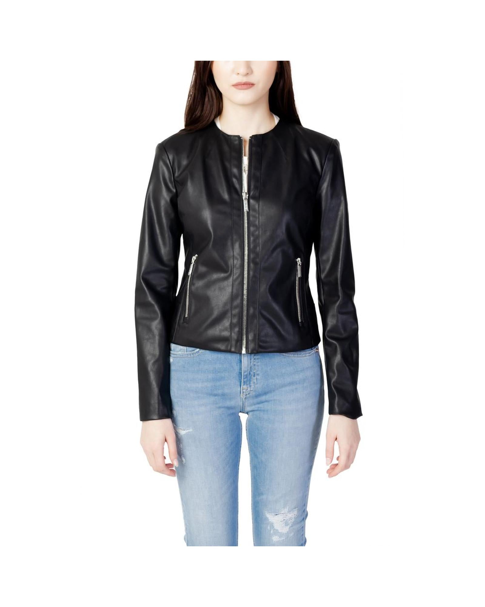 Armani Exchange Women's Black Polyester Jackets & Coat - 42 IT