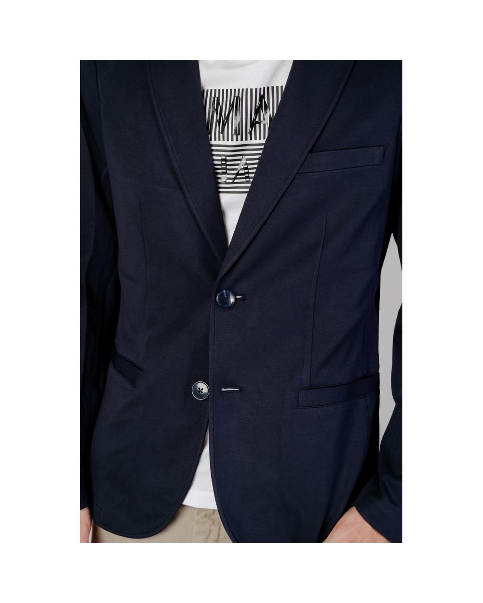 Armani Exchange Men's Blue Viscose Blazer - 44 IT 3