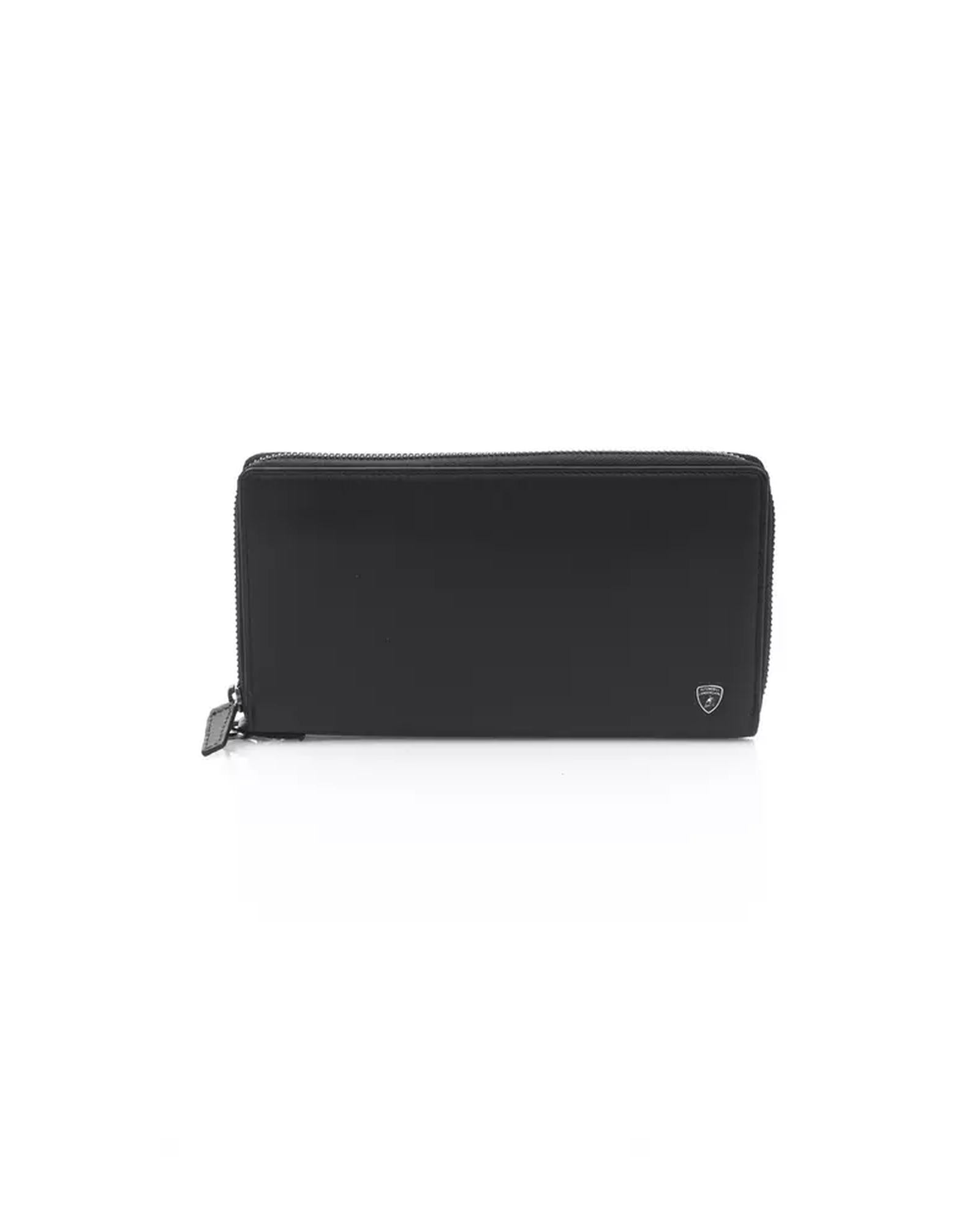 Automobili Lamborghini Men's Sleek Calfskin Leather Zip Wallet - One Size