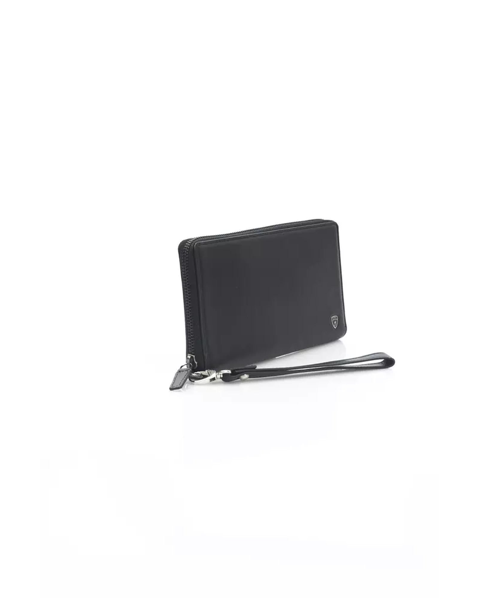 Automobili Lamborghini Men's Sleek Calfskin Leather Zip Wallet - One Size
