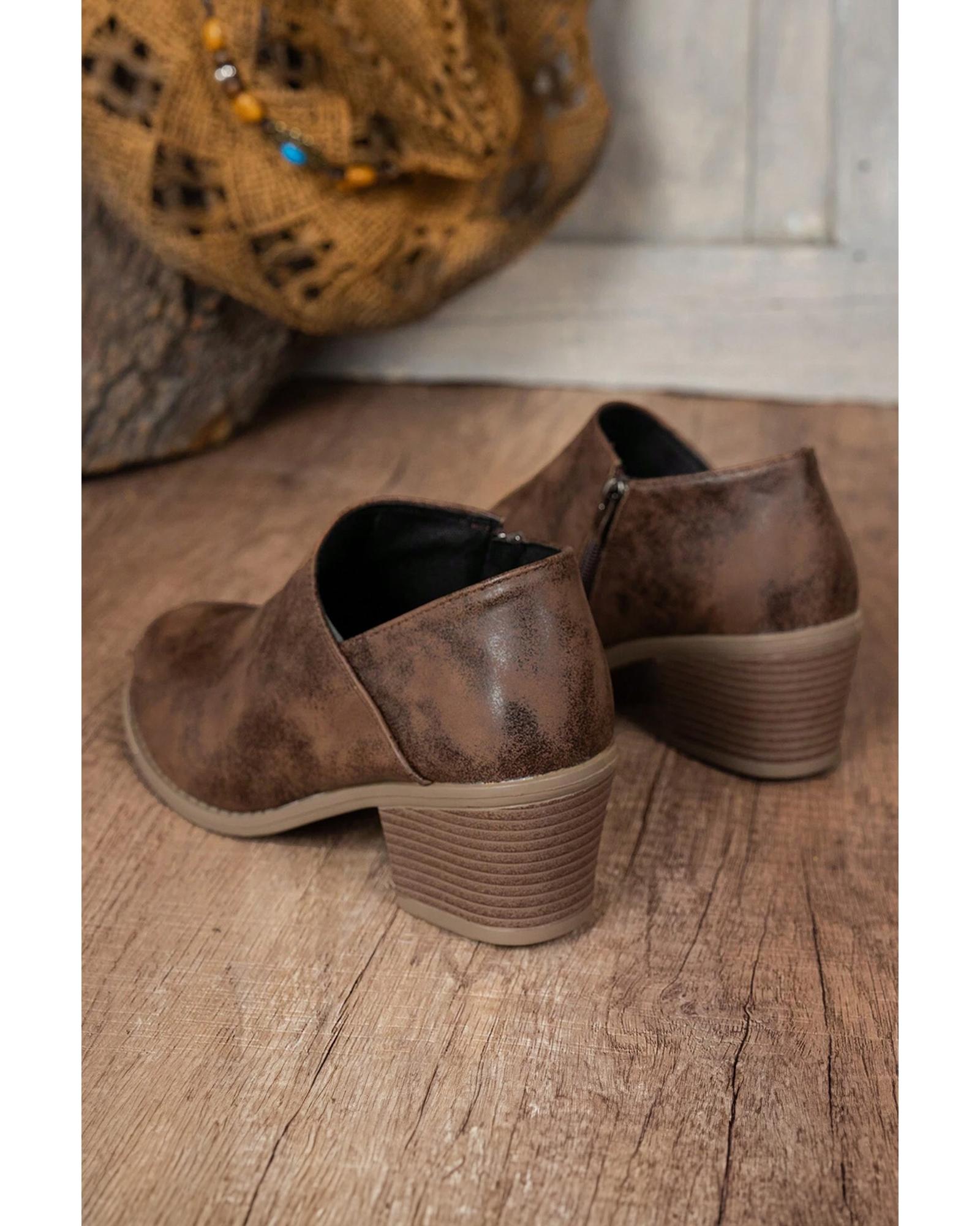 Coffee Tulip Opening Suede Ankle Boots - 41 EU 5