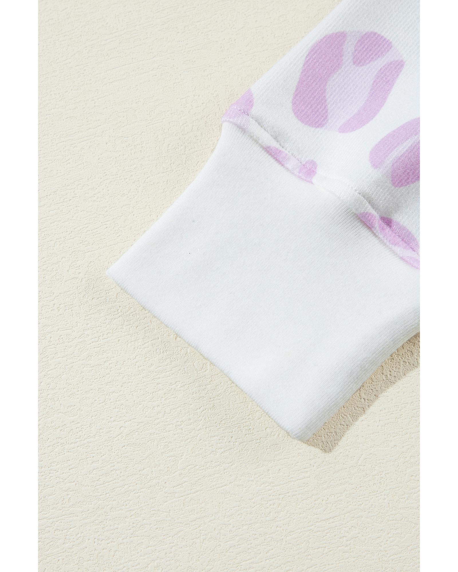 Pink Leopard Animal Print Pullover and Shorts Loungewear - S 5