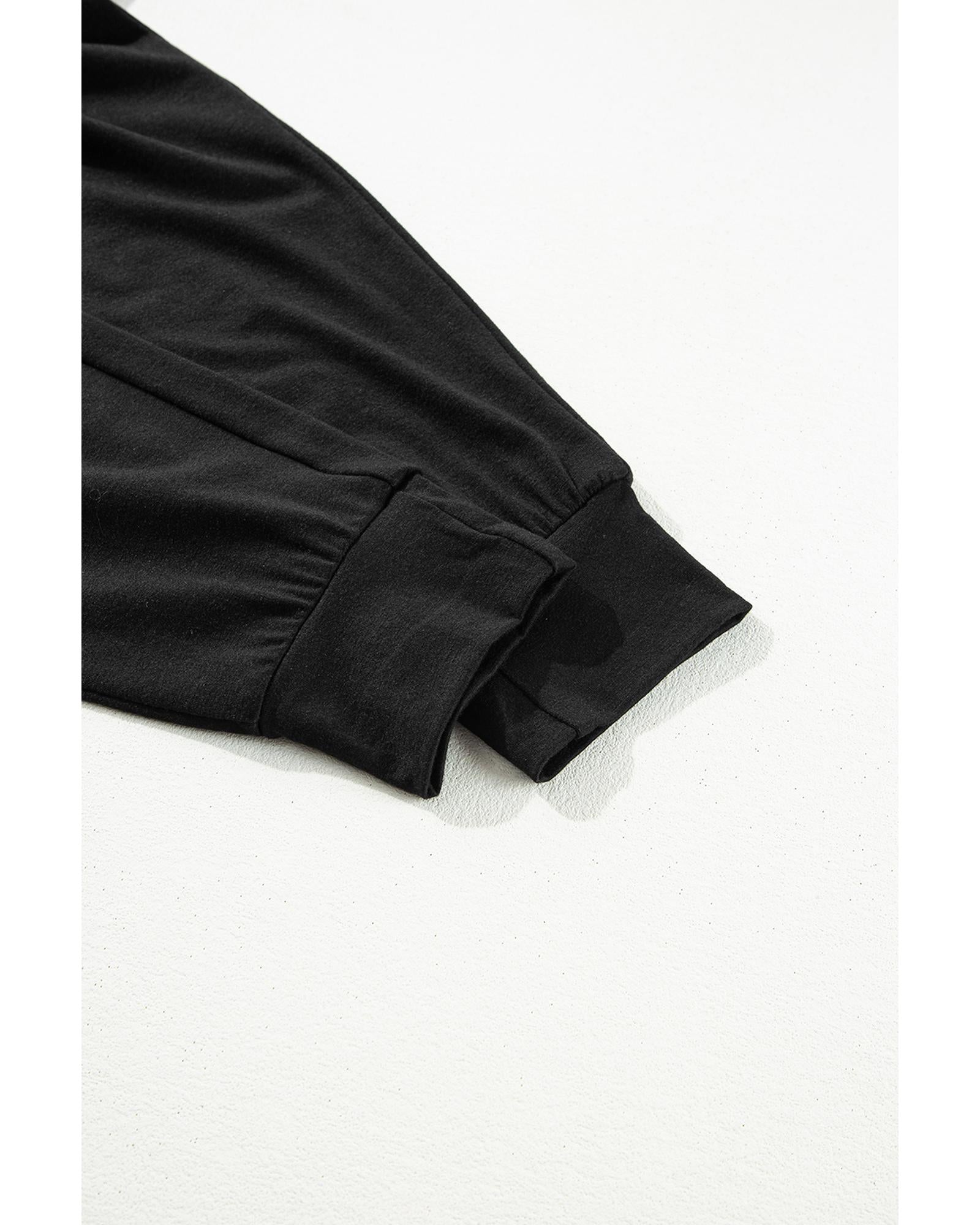 Black Split Long Cardigan and Skinny Pants Lounge Set - L 7