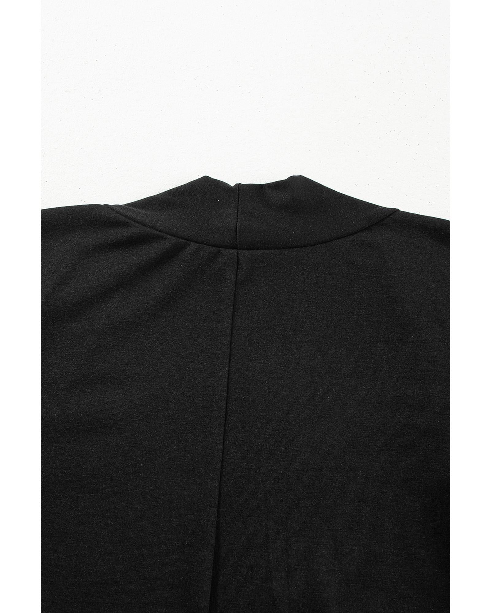 Black Split Long Cardigan and Skinny Pants Lounge Set - XL 4