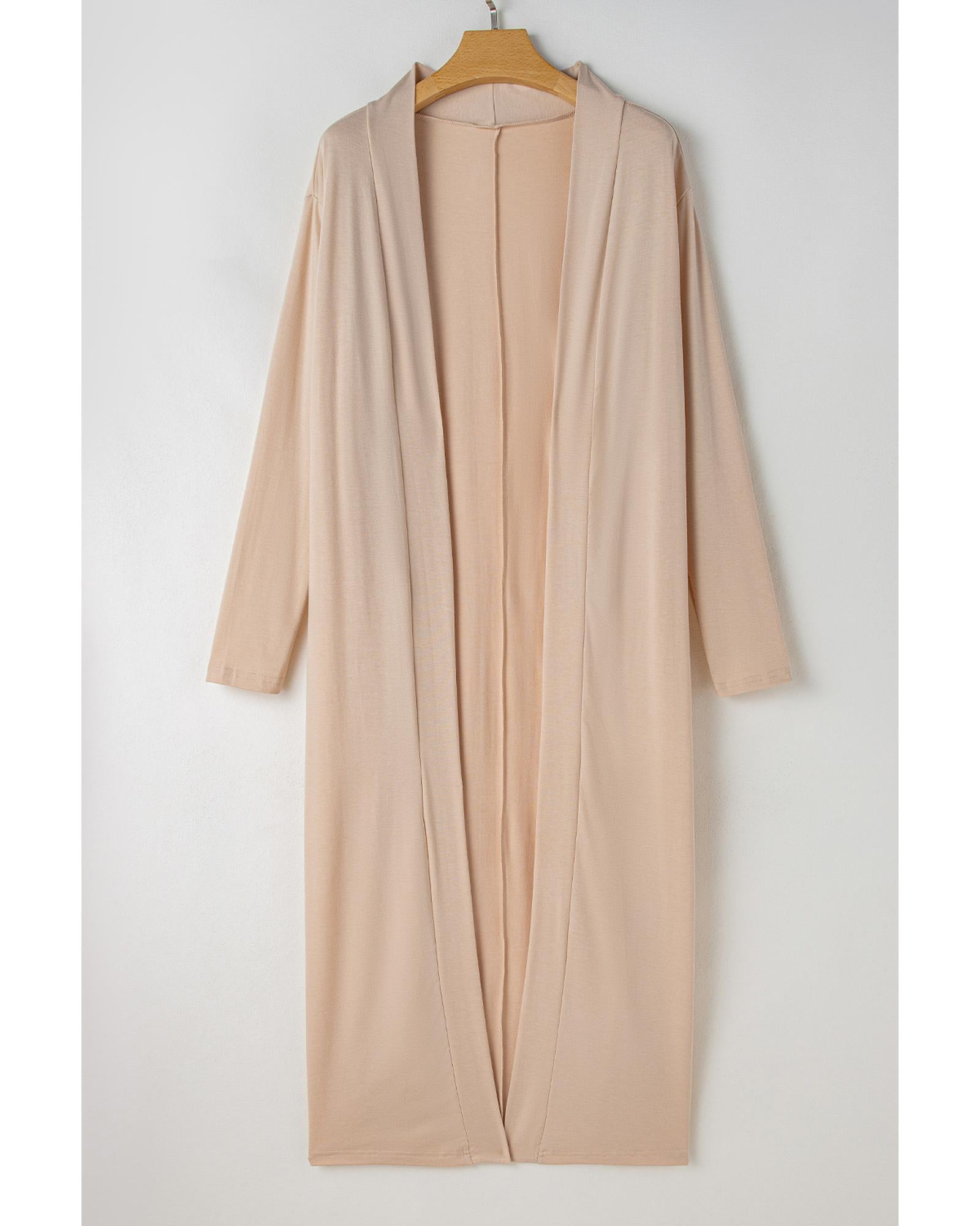 Parchment Split Long Cardigan and Skinny Pants Lounge Set - XL 7