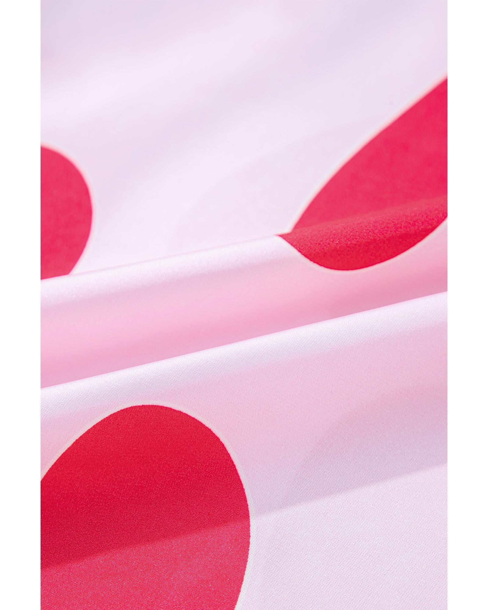 Pink Classic Heart Valentines Short Sleeve Pants Pajamas Set - M 5