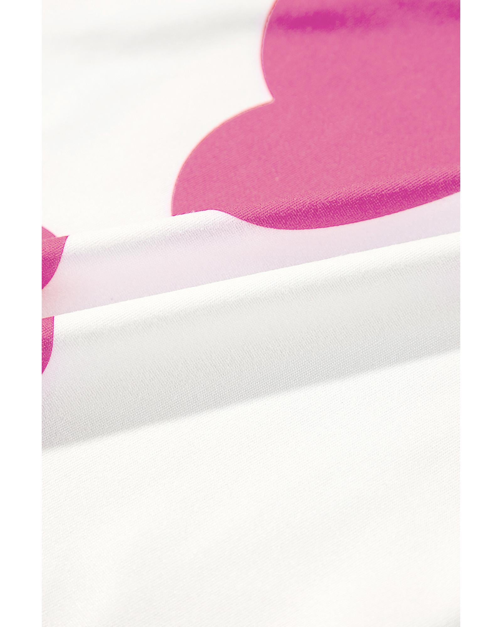 Pink Ruffled Tank Top And Heart Print Pants Lounge Set - L 7