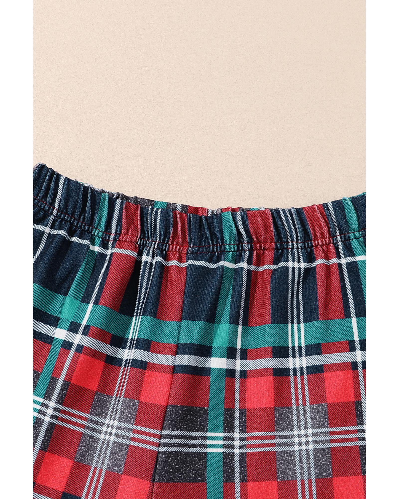 Multicolor ALL IS BRIGHT Graphic Christmas Plaid Pajamas Set - XL 8