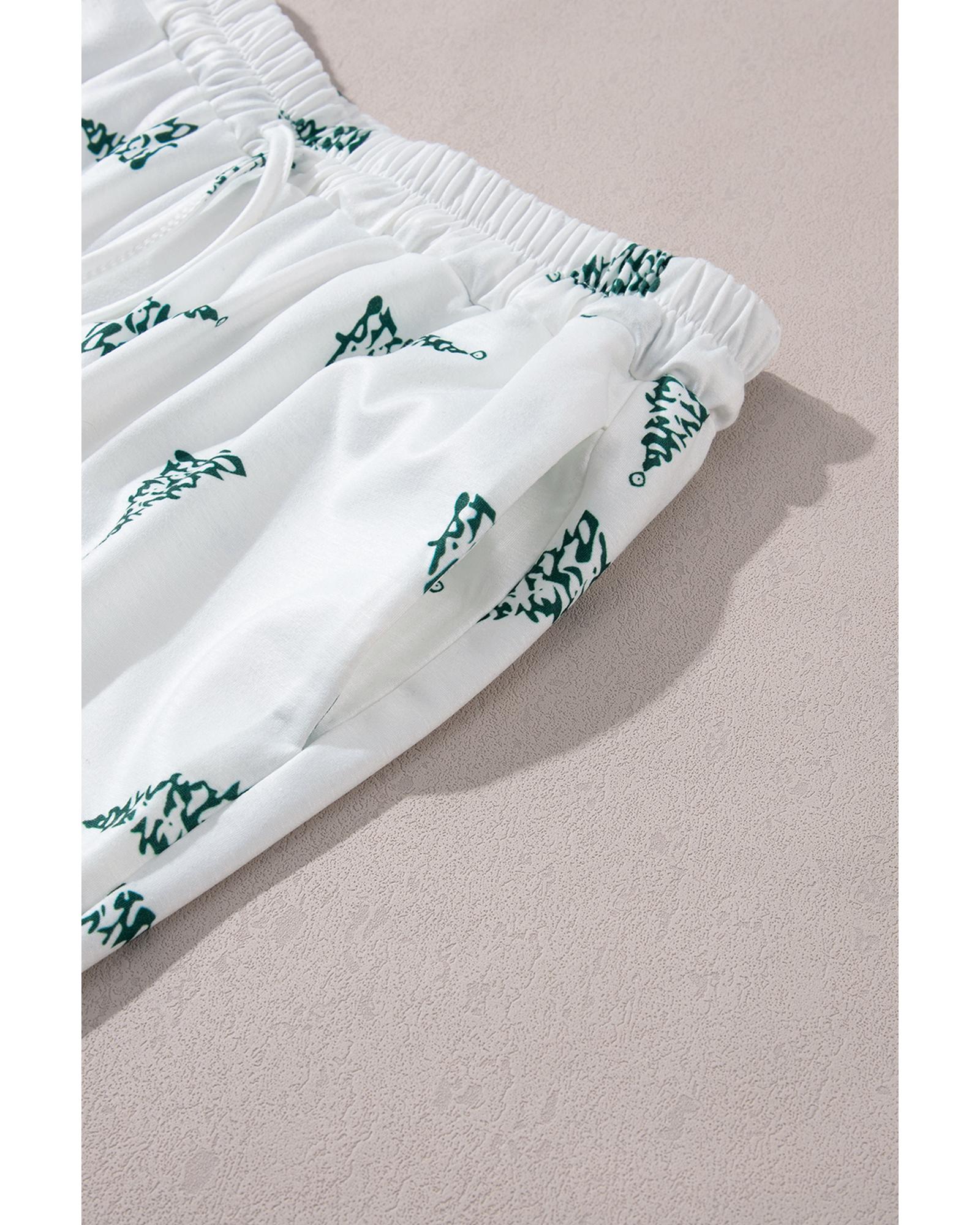 Skobeloff Christmas Tree Print Tee and Pants Lounge Set - L 7