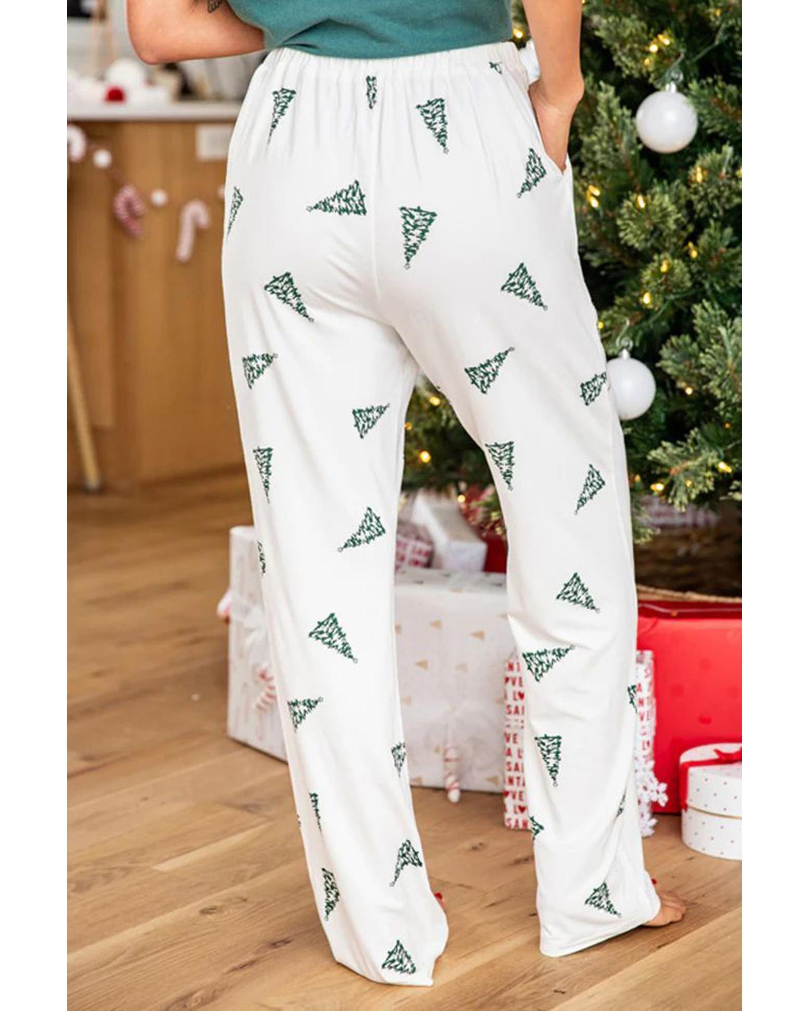 Skobeloff Christmas Tree Print Tee and Pants Lounge Set - L 4