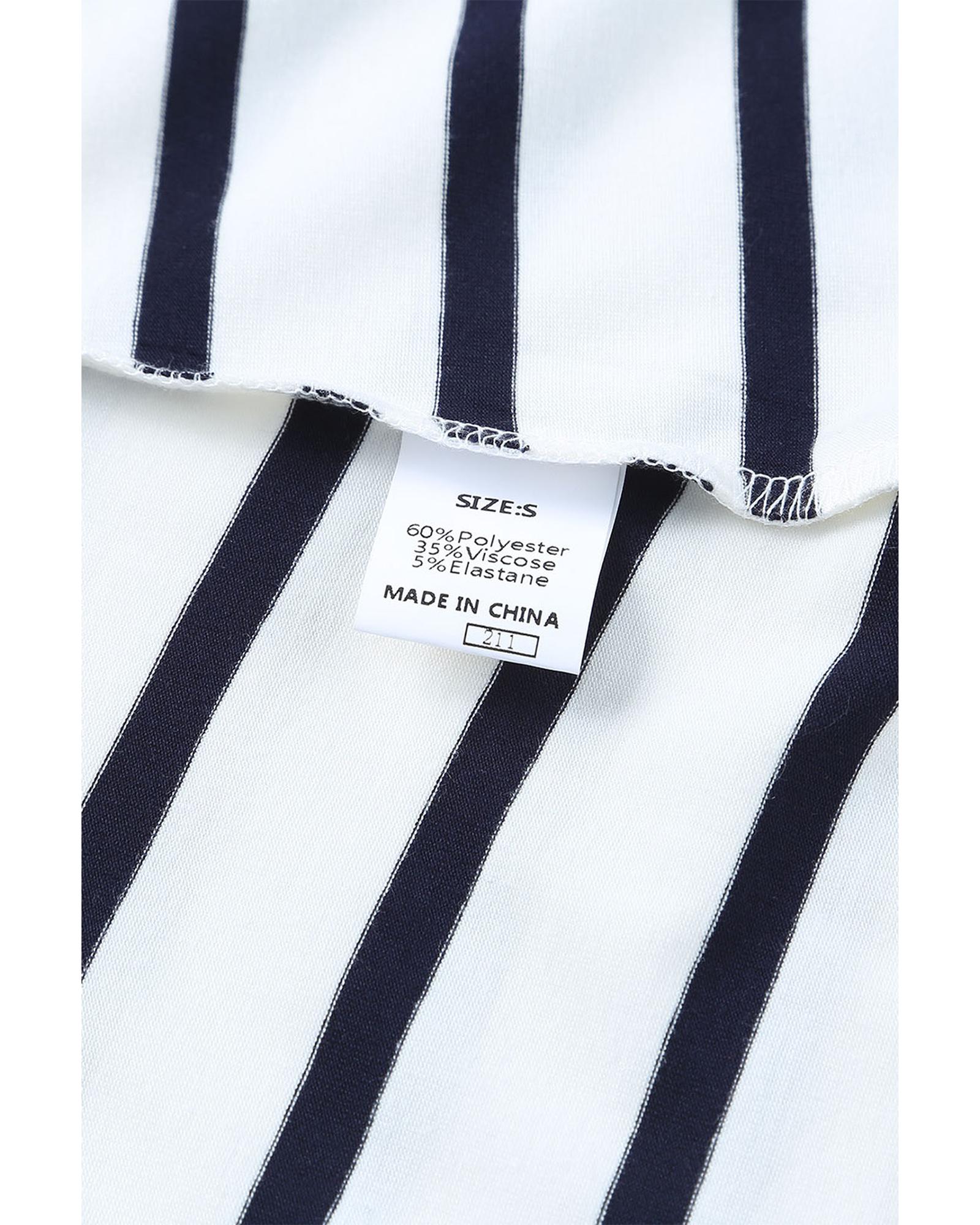 Azura Exchange Stripe Button Henley Top - XL 8