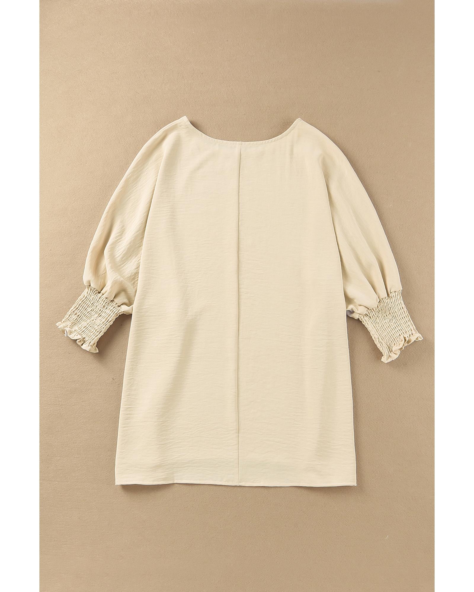Azura Exchange Smocked Wrist Shift Top - M 4