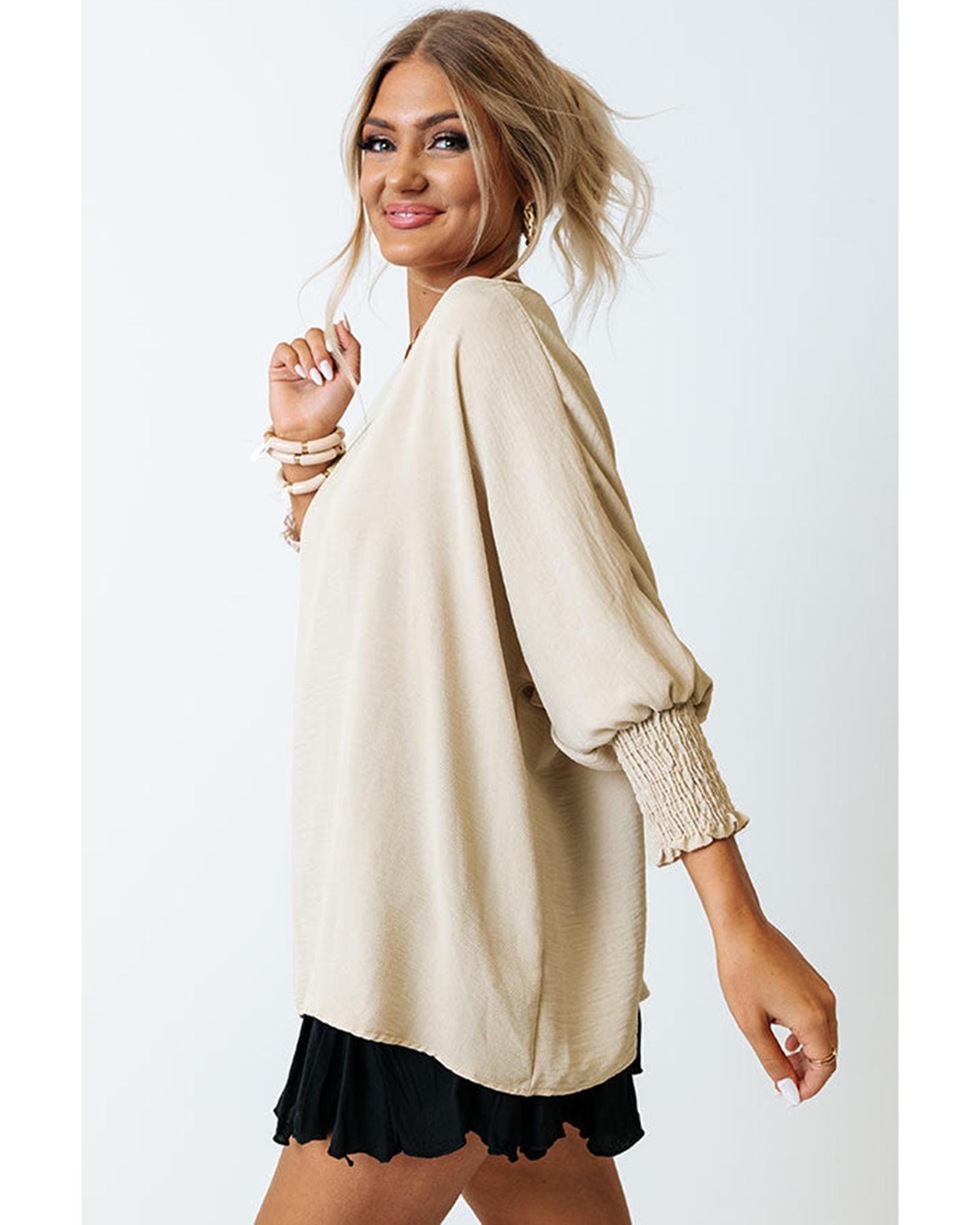 Azura Exchange Smocked Wrist Shift Top - M 5
