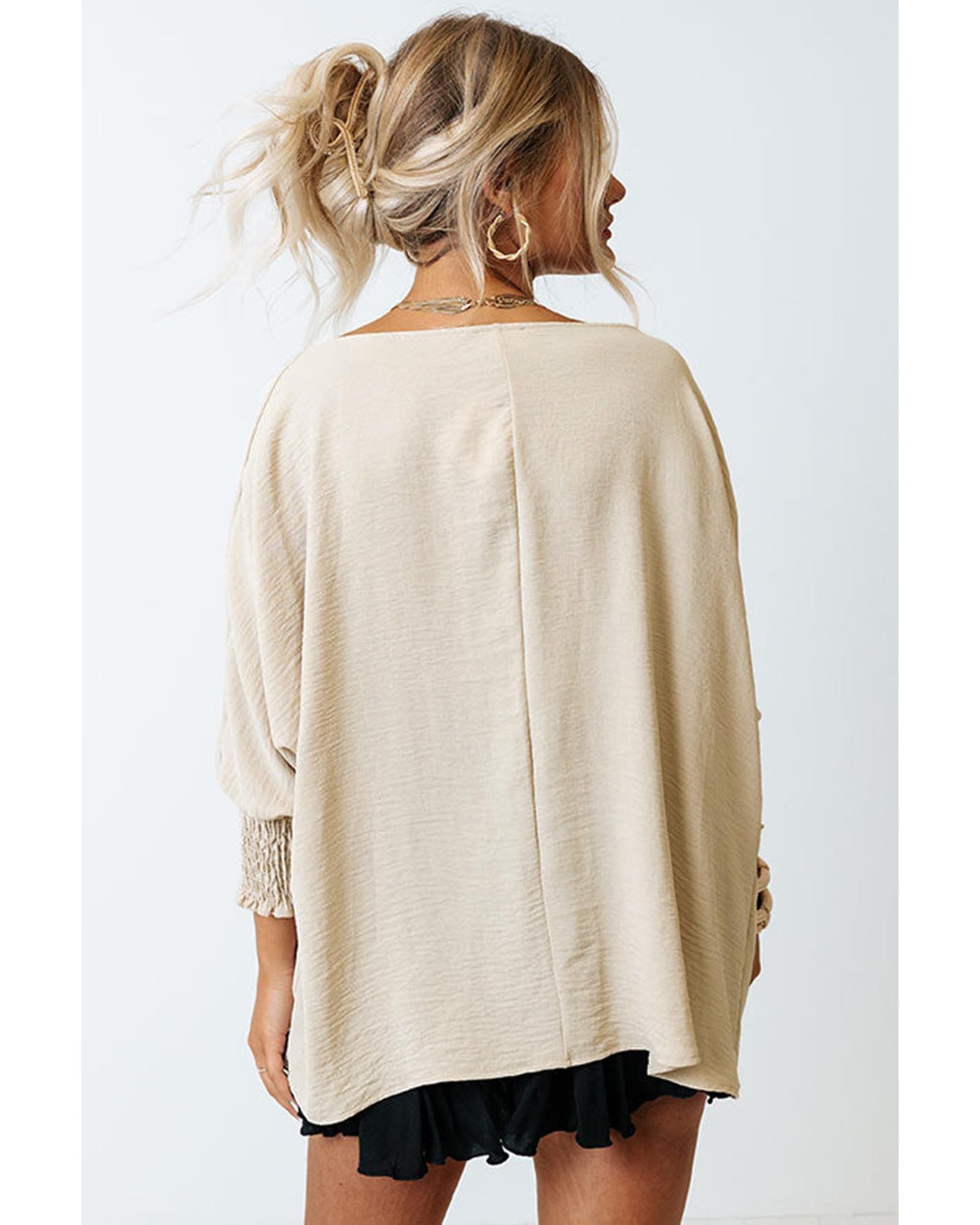 Azura Exchange Smocked Wrist Shift Top - S 6