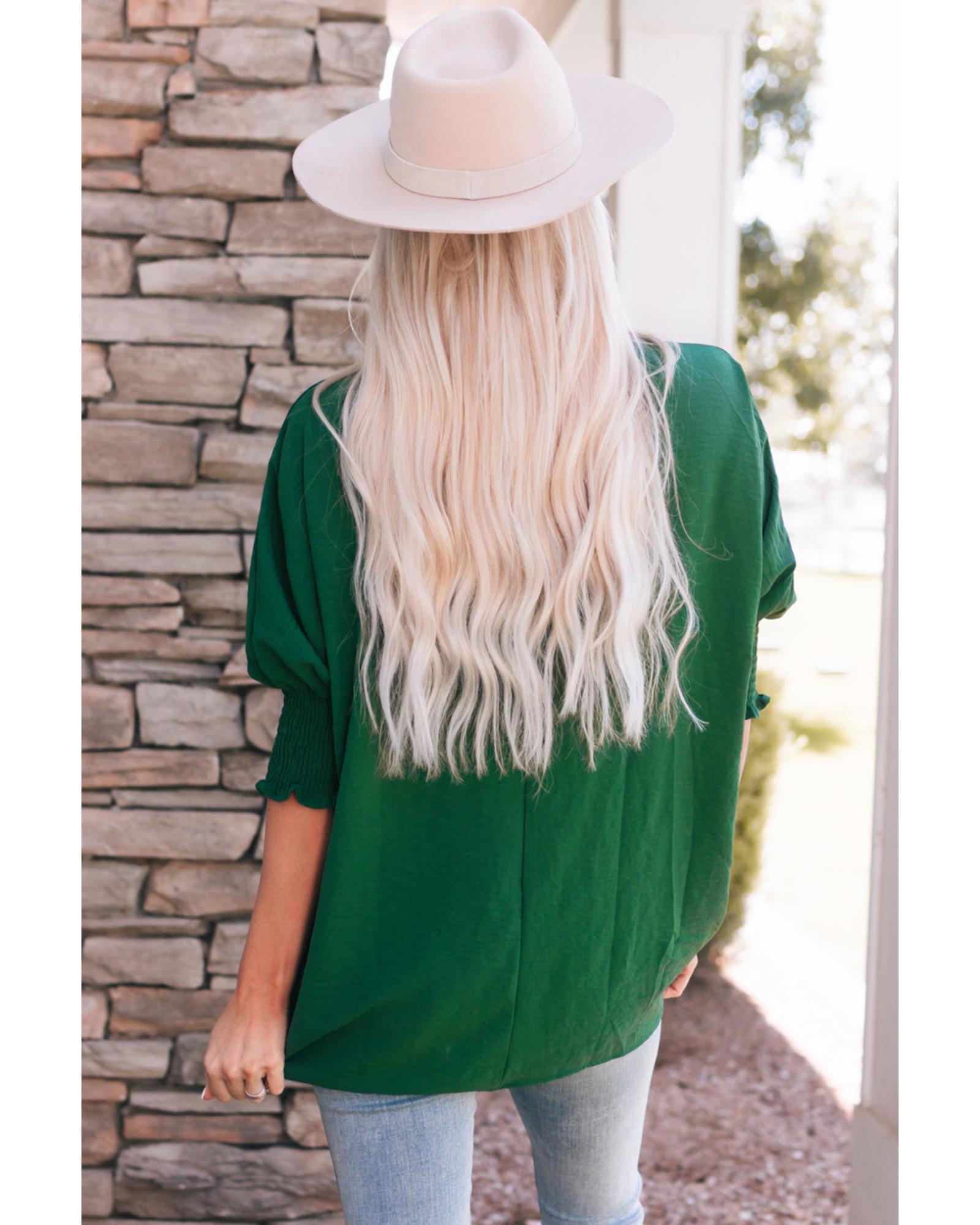 Azura Exchange Smocked Wrist Shift Top - S 8