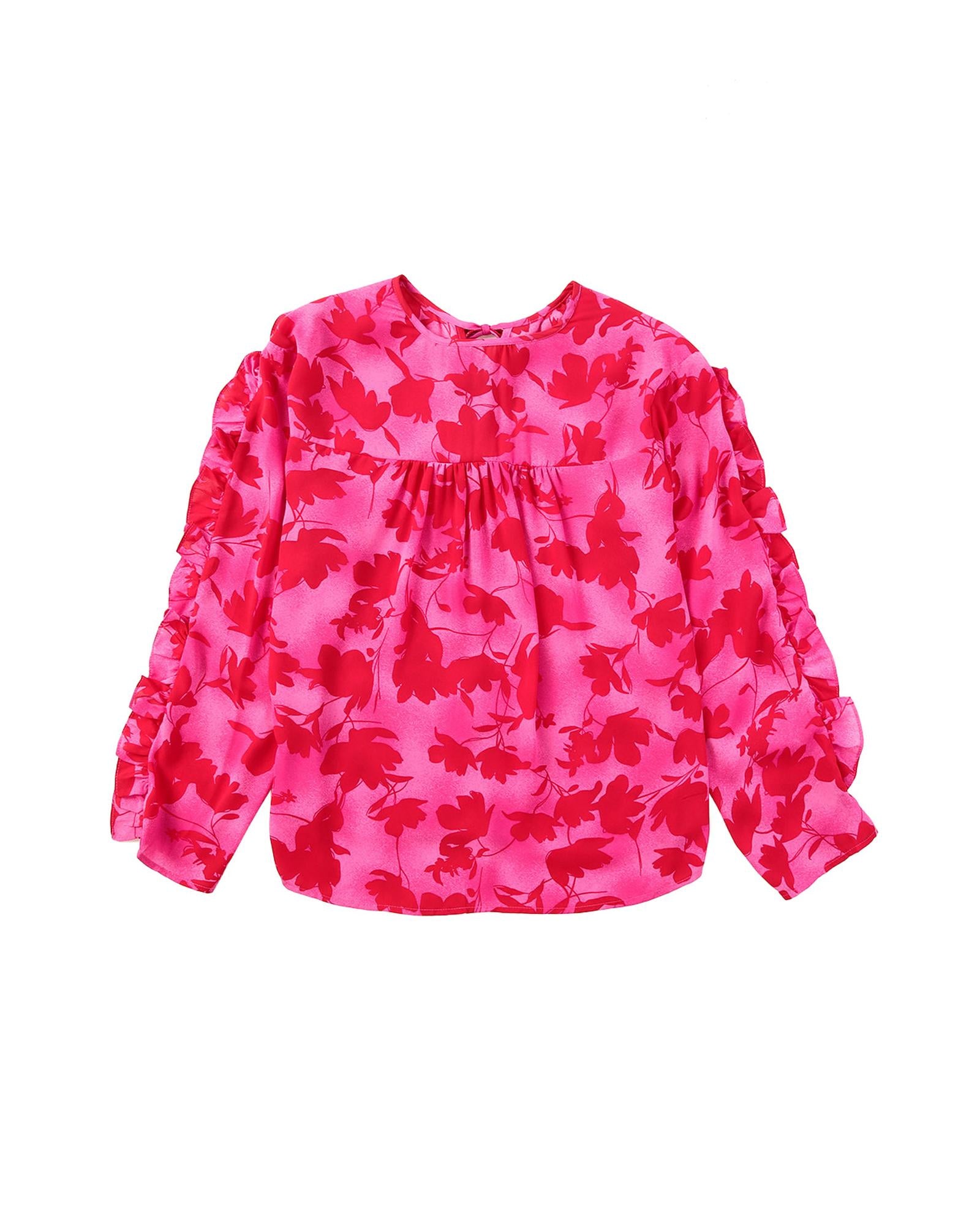 Azura Exchange Ruffled Floral Print Blouse - S 5