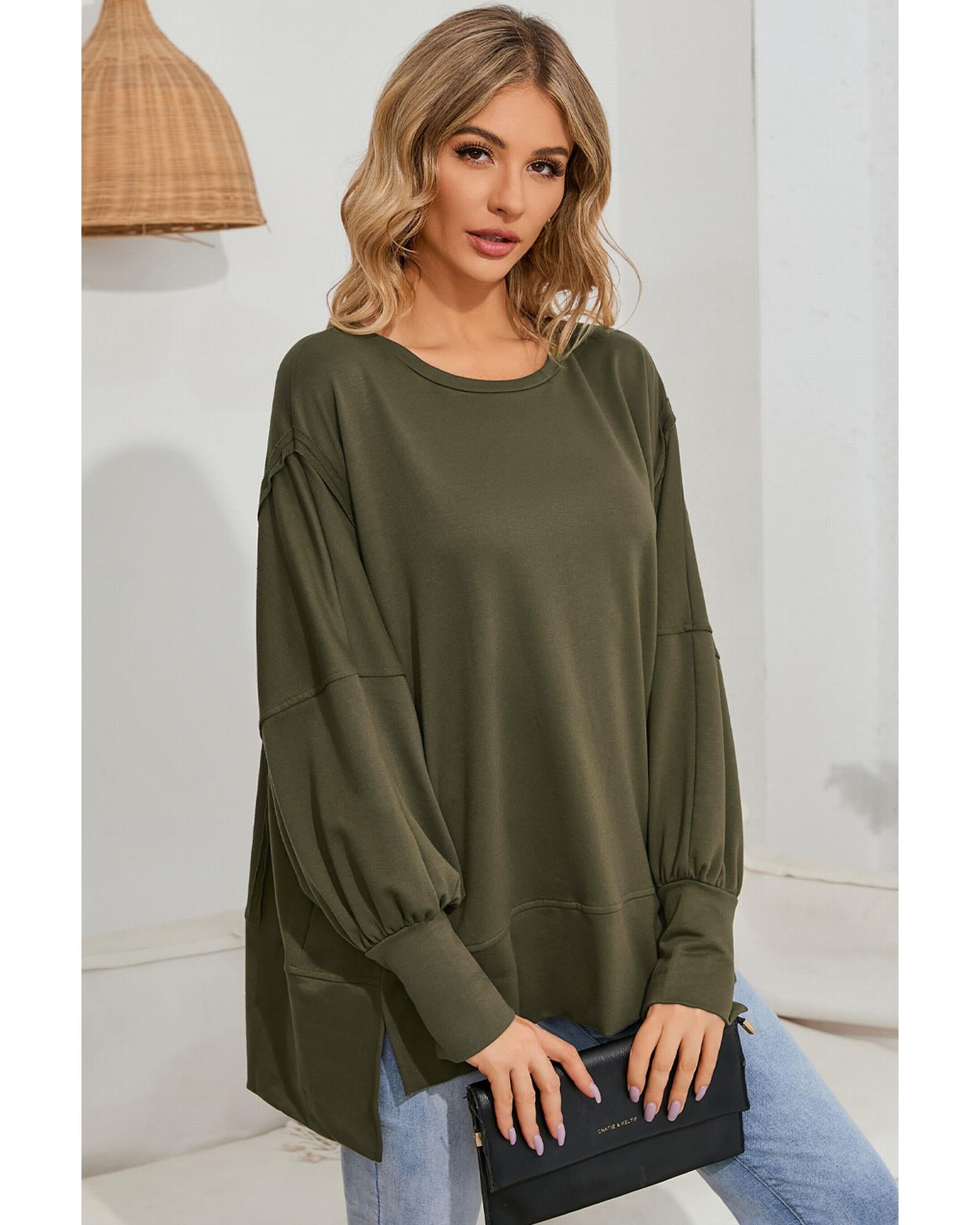 Azura Exchange Oversized Patchwork Drop Shoulder Top - S 5