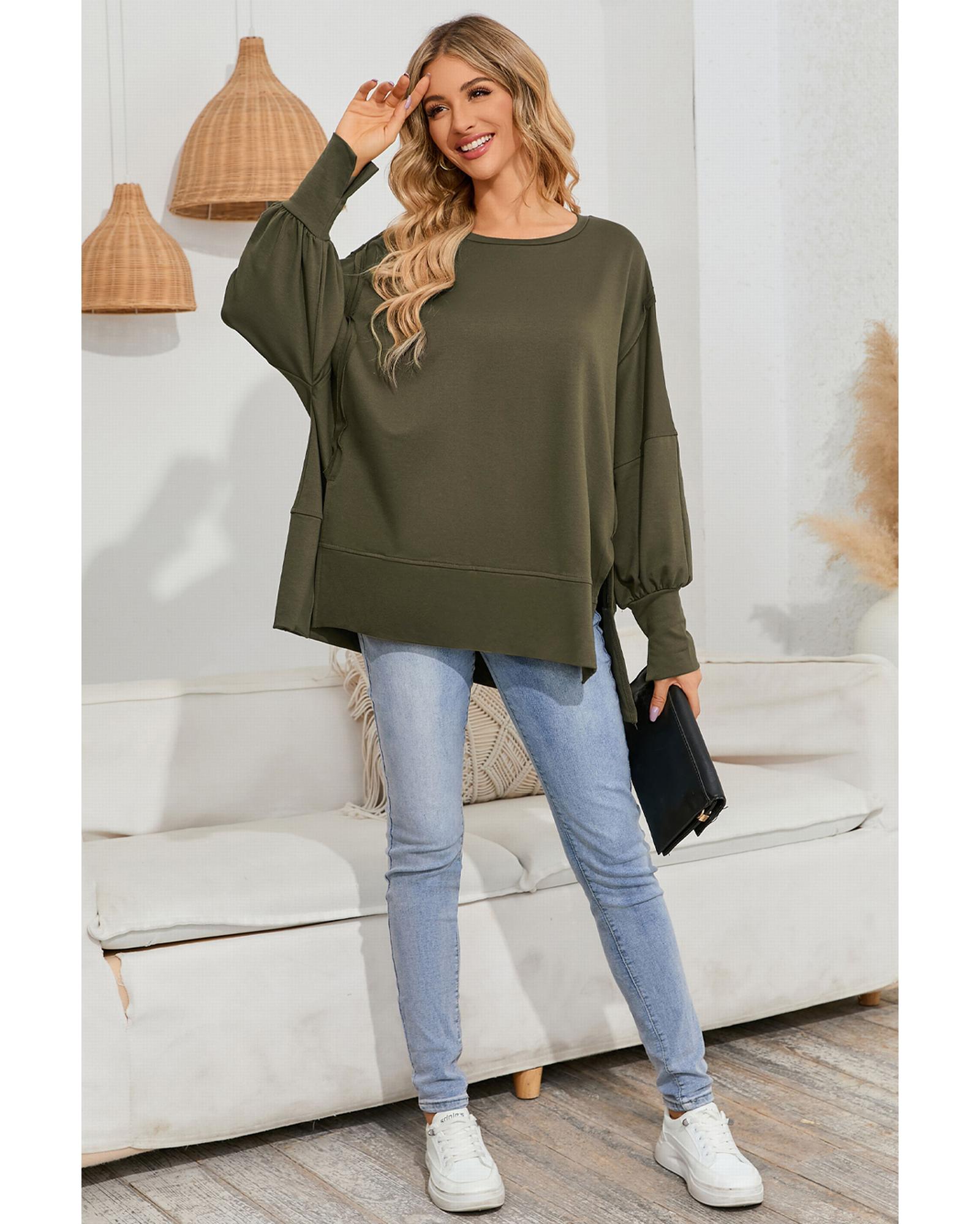 Azura Exchange Oversized Patchwork Drop Shoulder Top - S 6