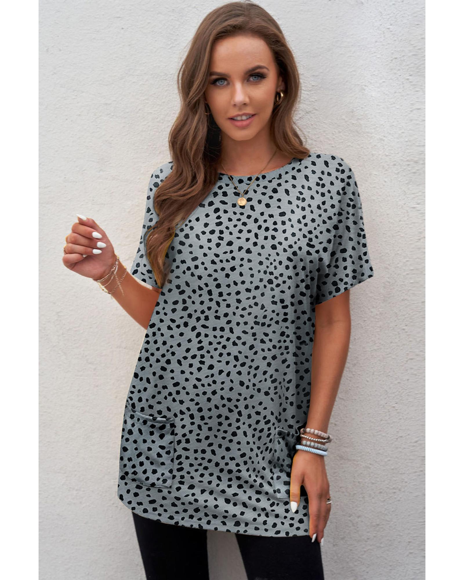 Azura Exchange Leopard Print Tunic Top with Side Pockets - S 3