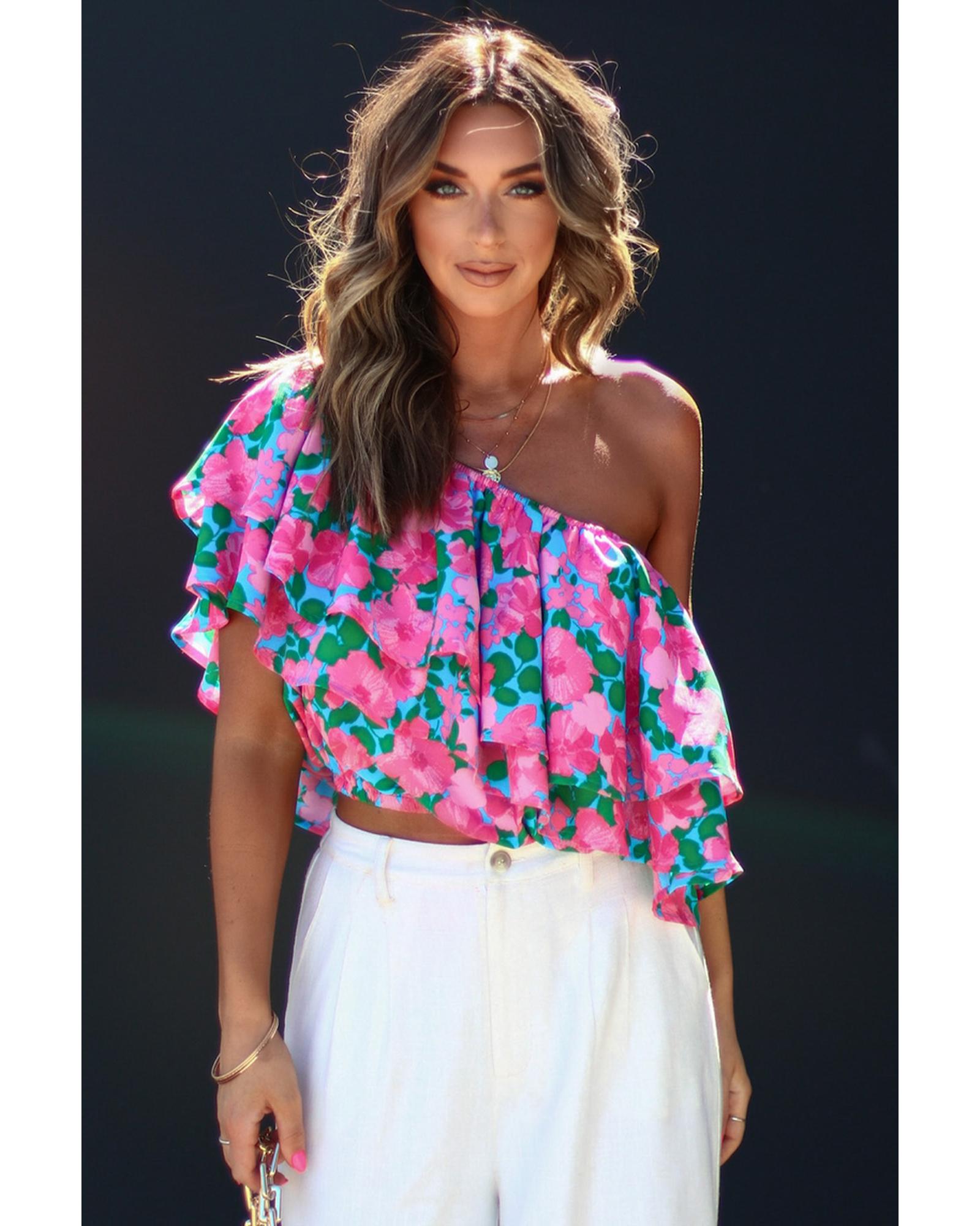 Azura Exchange Off-Shoulder Tiered Ruffle Blouse - S 3