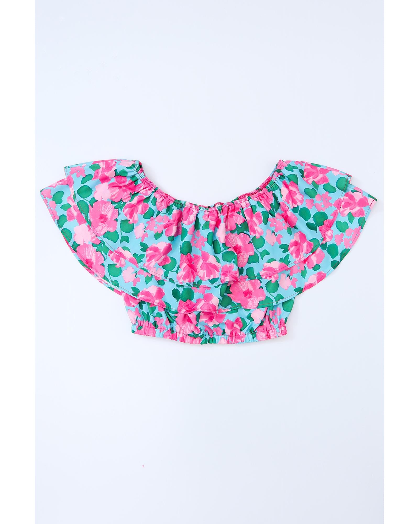 Azura Exchange Off-Shoulder Tiered Ruffle Blouse - S 7