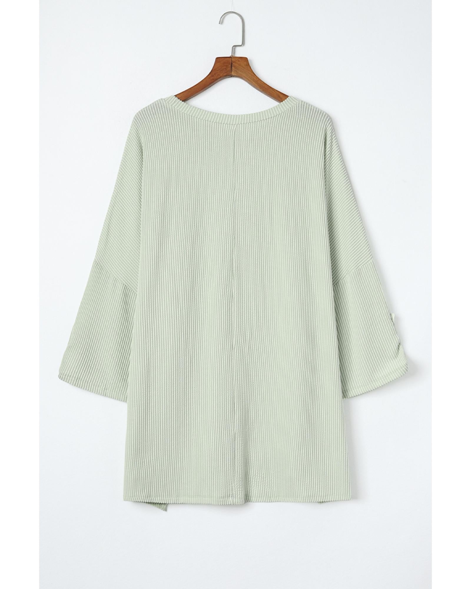 Azura Exchange Oversize Ribbed Roll-tab Sleeve Top - L 7